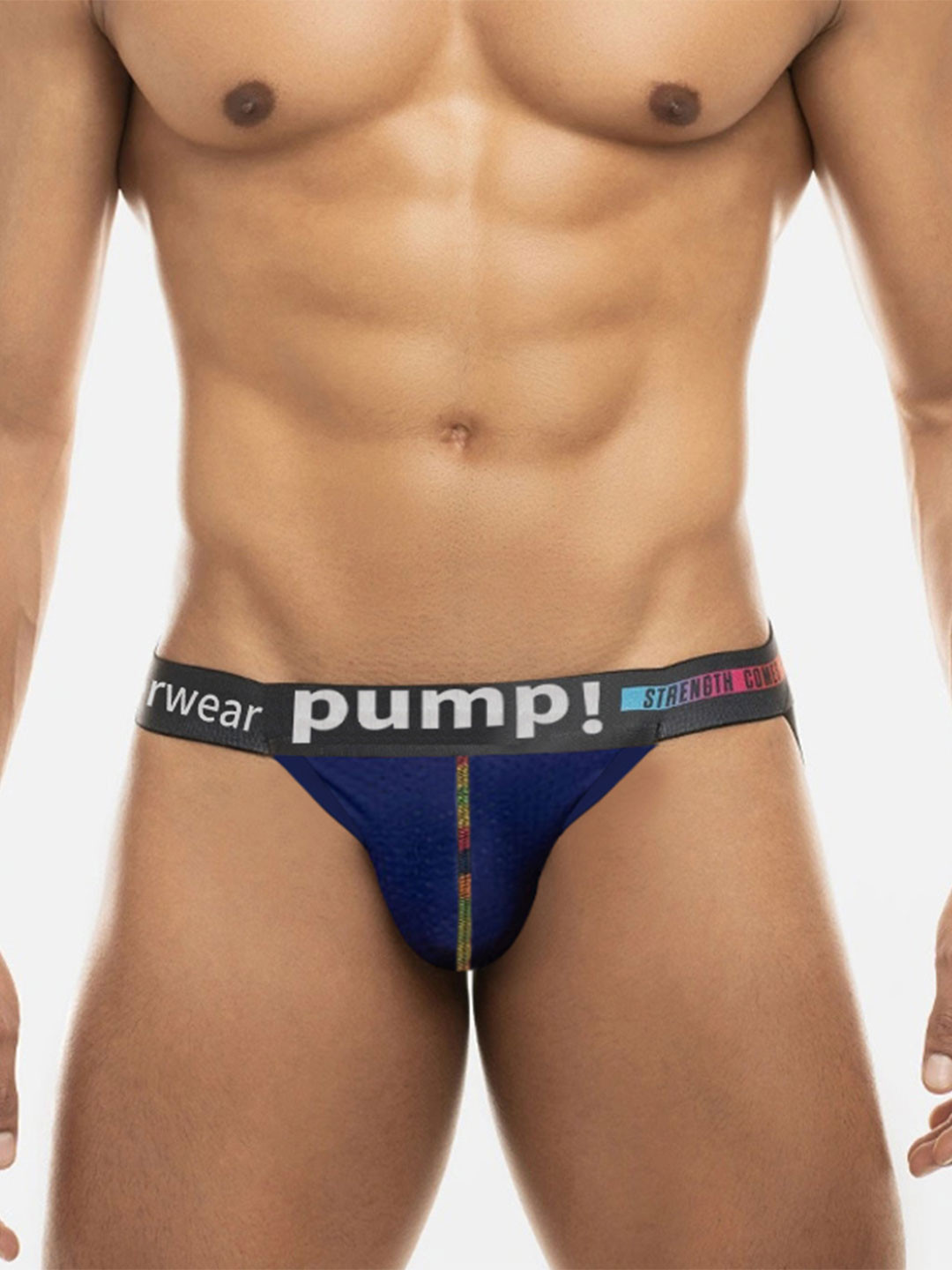 PUMP CLUB Men Mid-Rise Thong Brief ART294-Blue-M