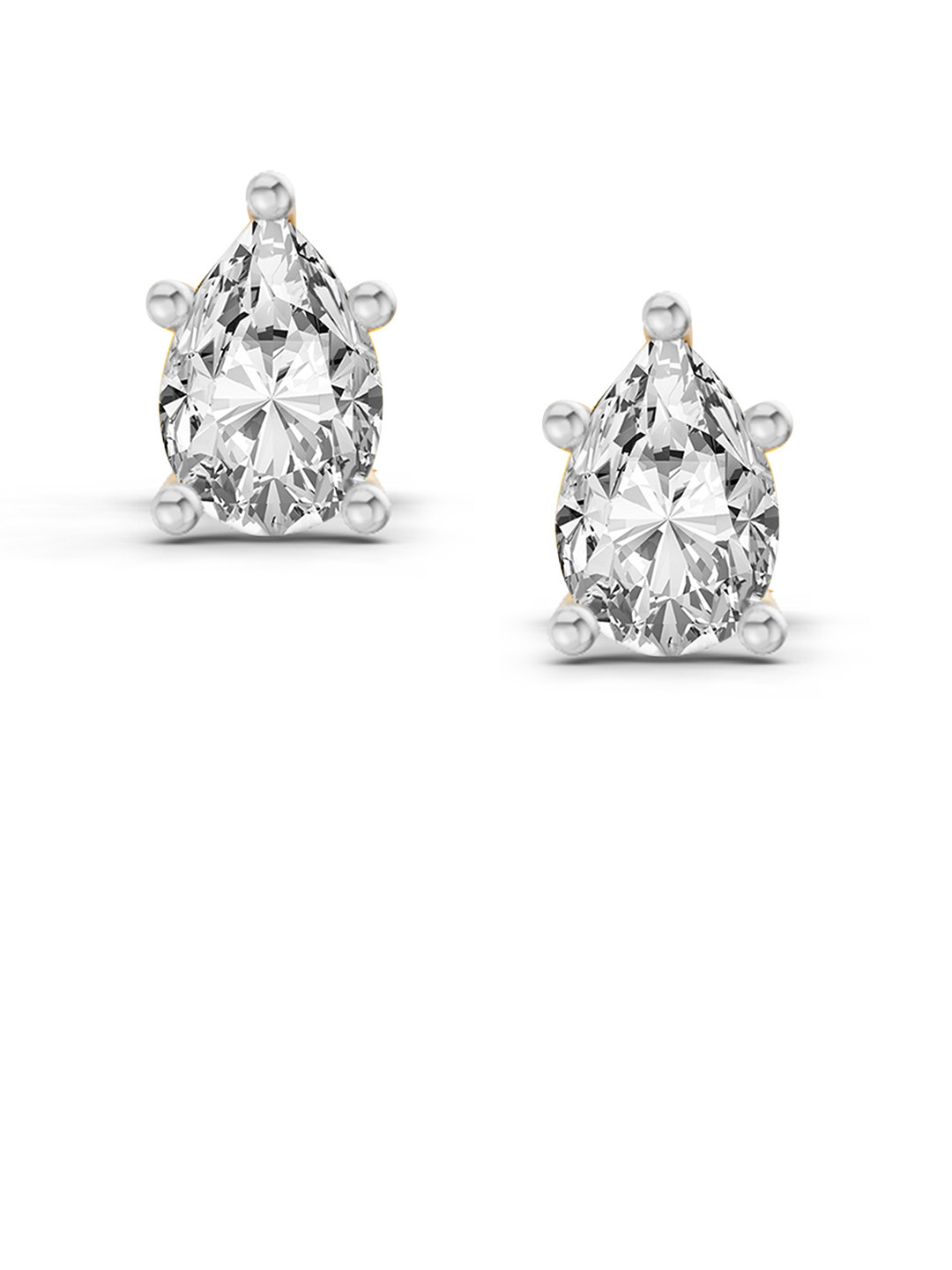 Sparkles 14K Yellow Gold Pear Lab Grown Diamond Earring 0.46 Ct