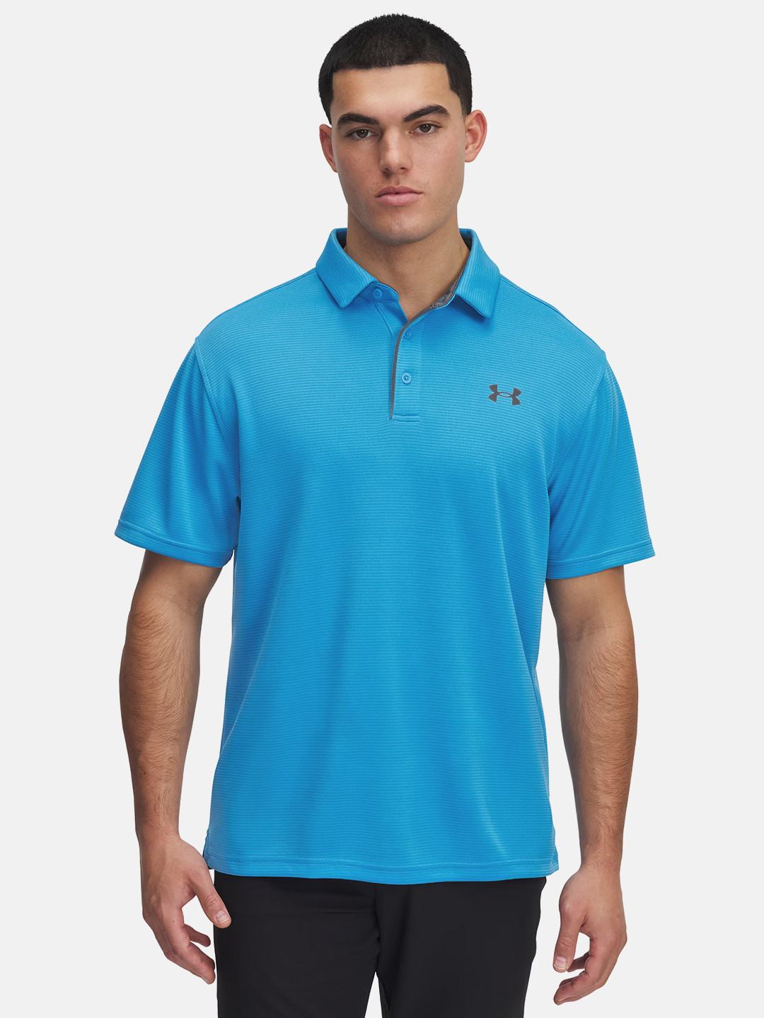 UNDER ARMOUR Ribbed Drop-Sleeves Fit Tech Polo Collar Training Relaxed Fit T-shirt