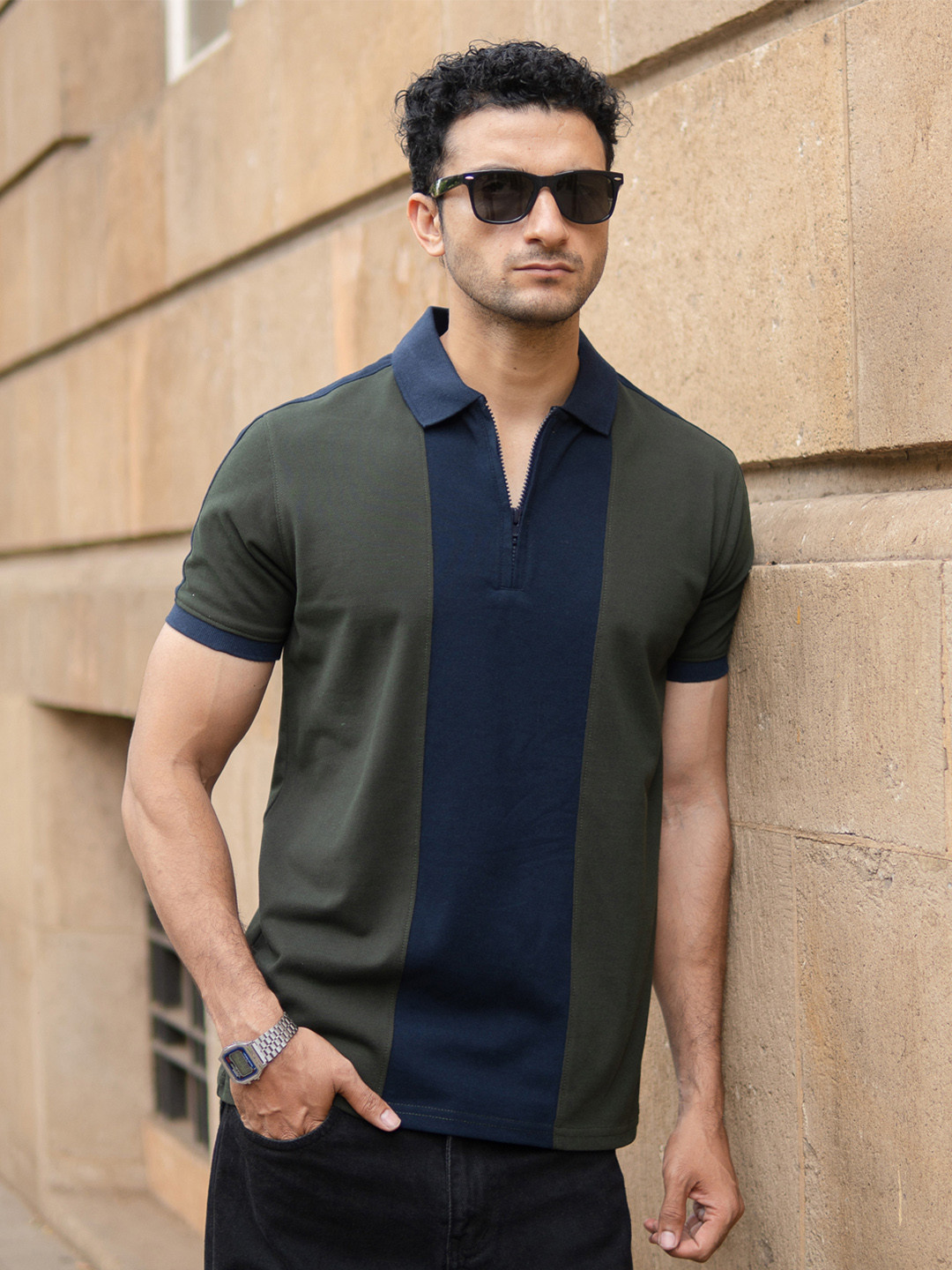 Powerlook Men Panneled Polo Tshirt ss25