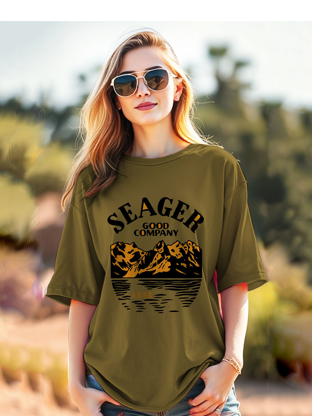 AUSK Women Graphic Printed OversizedT-shirt