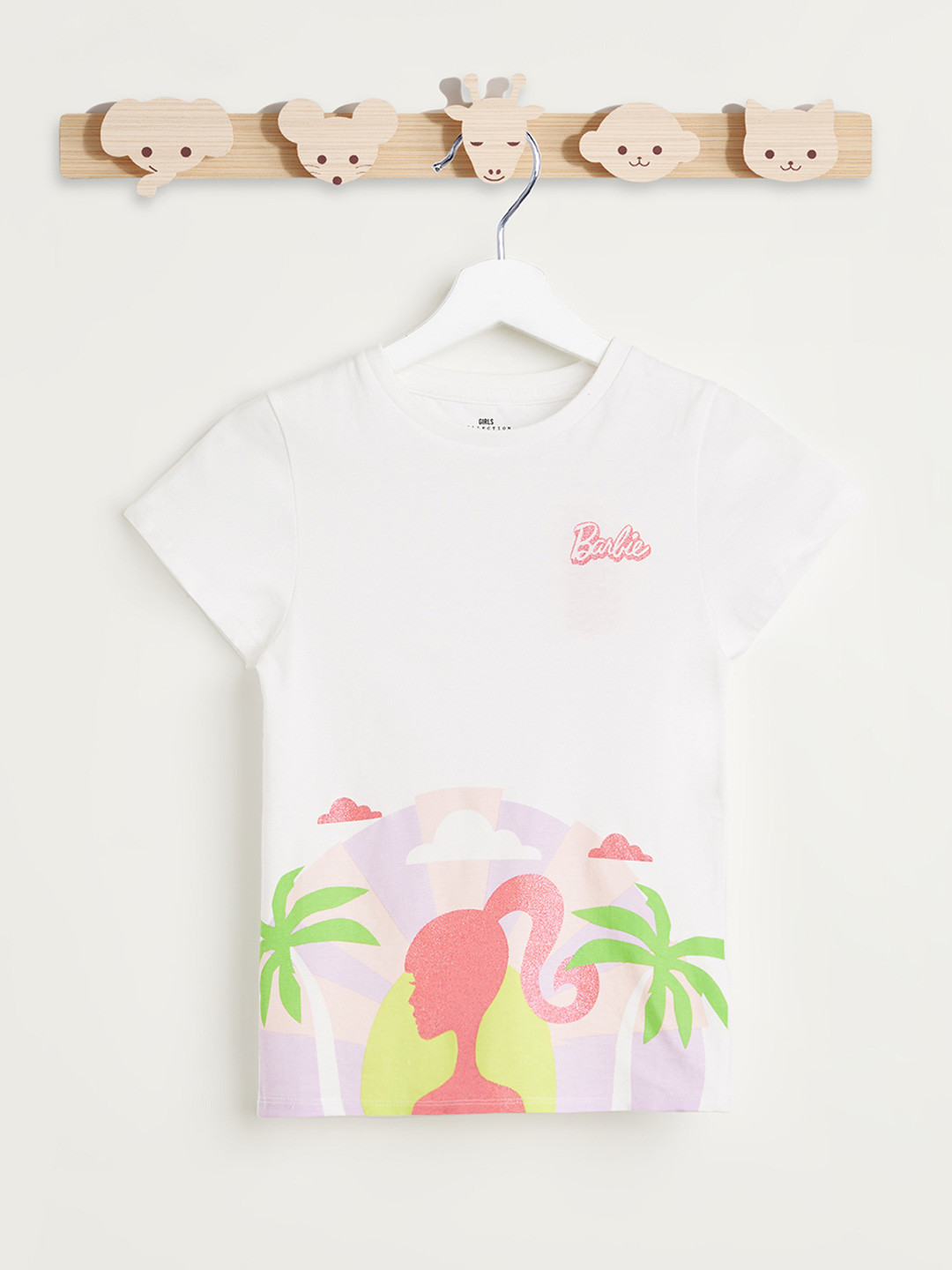 Juniors by Babyshop Girls Floral Barbie Printed Applique T-shirt