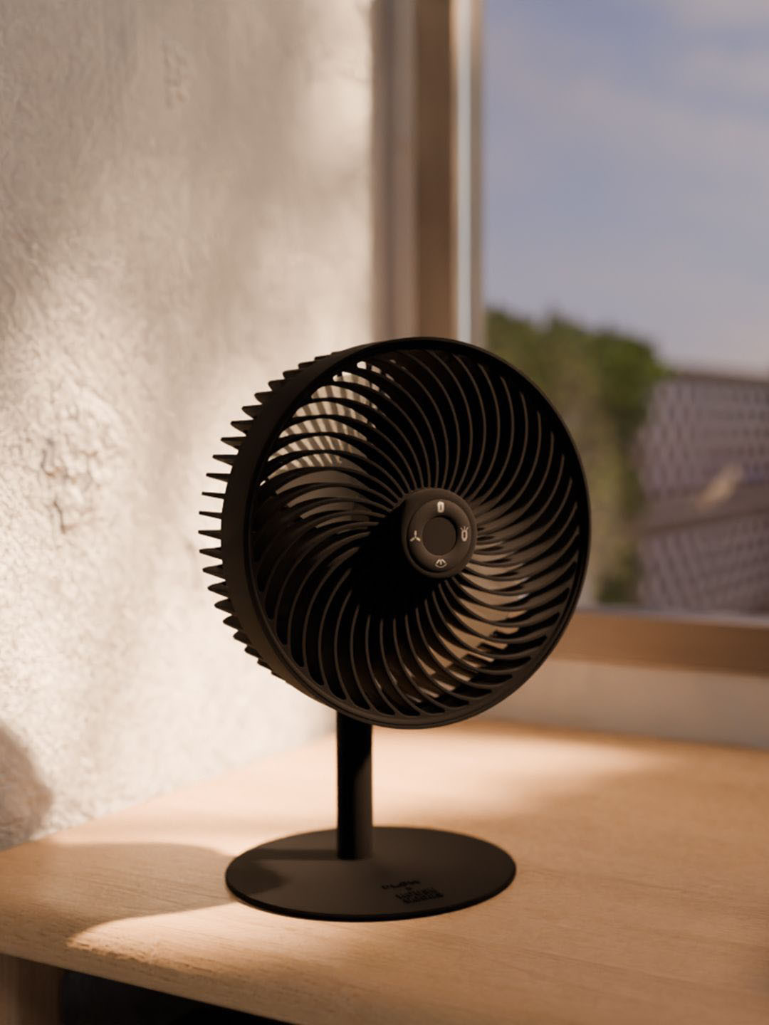 HOUSEGOODS Black Remote Controlled 4 Blades Rechargable High-Speed Cordless Table Fan