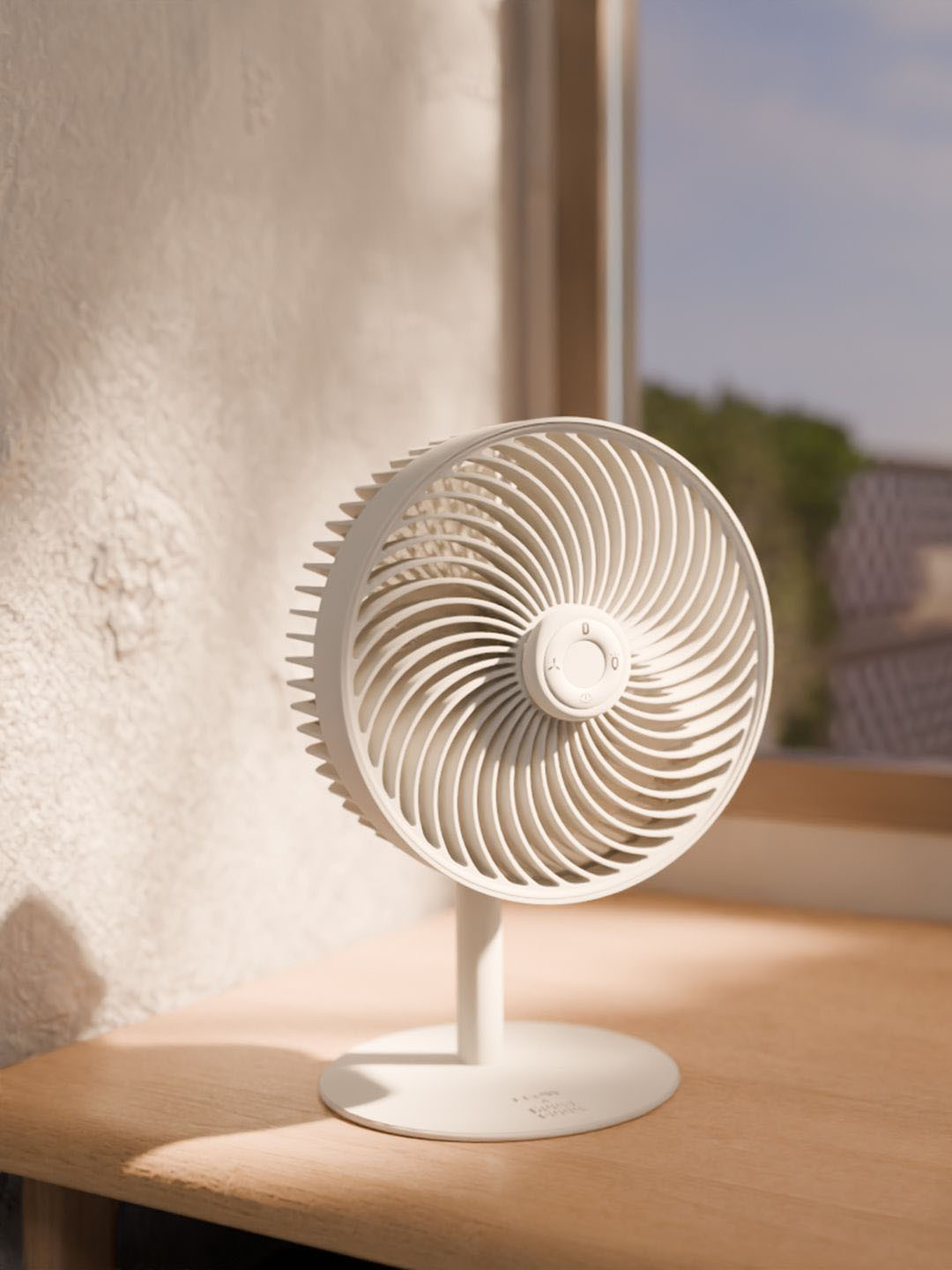 HOUSEGOODS White Remote Controlled 4 Blades Rechargable High-Speed Cordless Table Fan