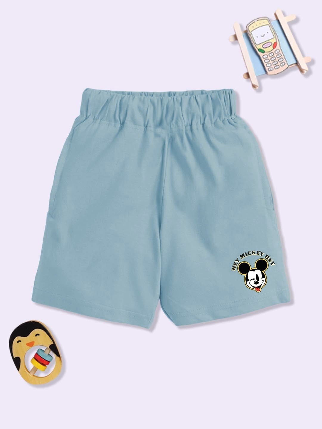 YK Disney Boys Mickey Mouse Printed Cotton Shorts