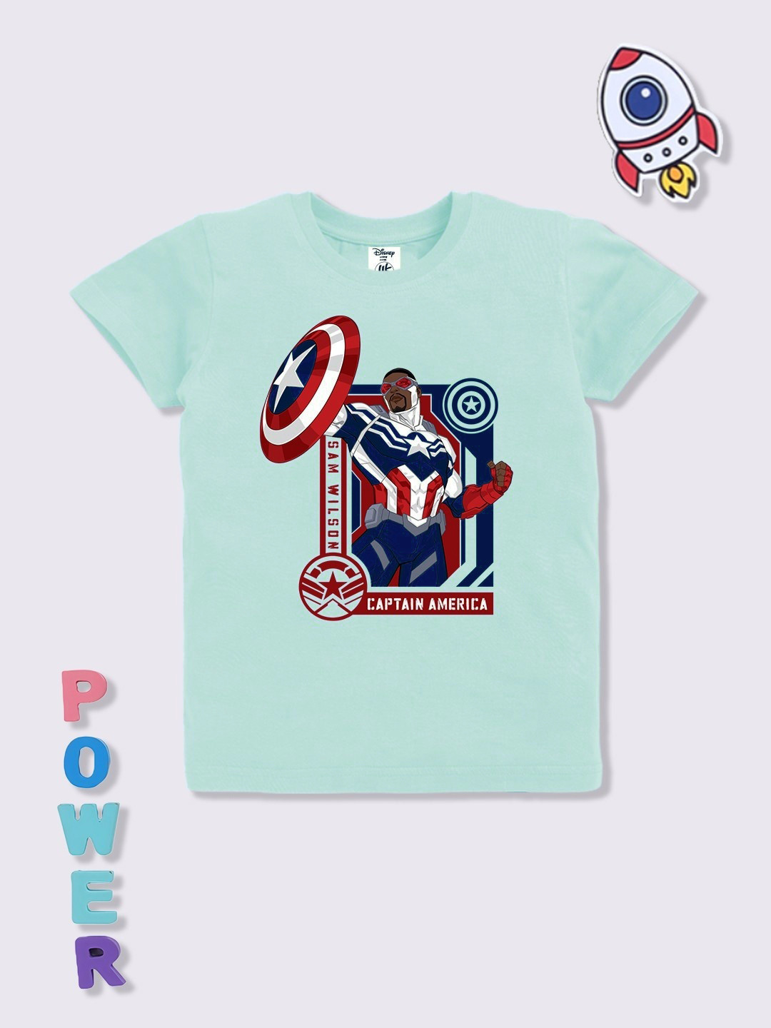 YK Disney Boys Captain America Printed T-shirt