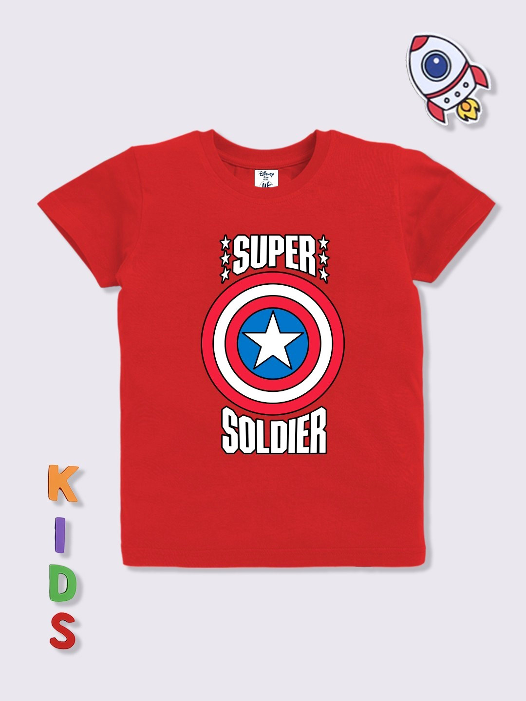 YK Disney Boys Captain America Printed T-shirt