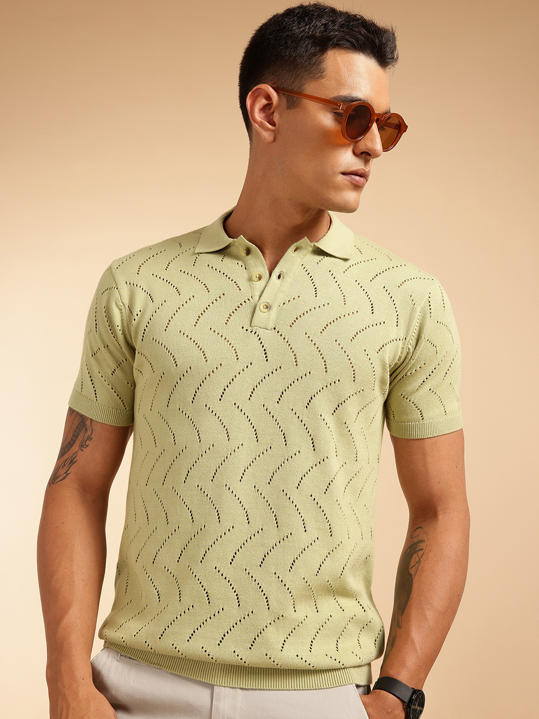 French Connection Men Premium Knitted Polo Collor Casual T-Shirt