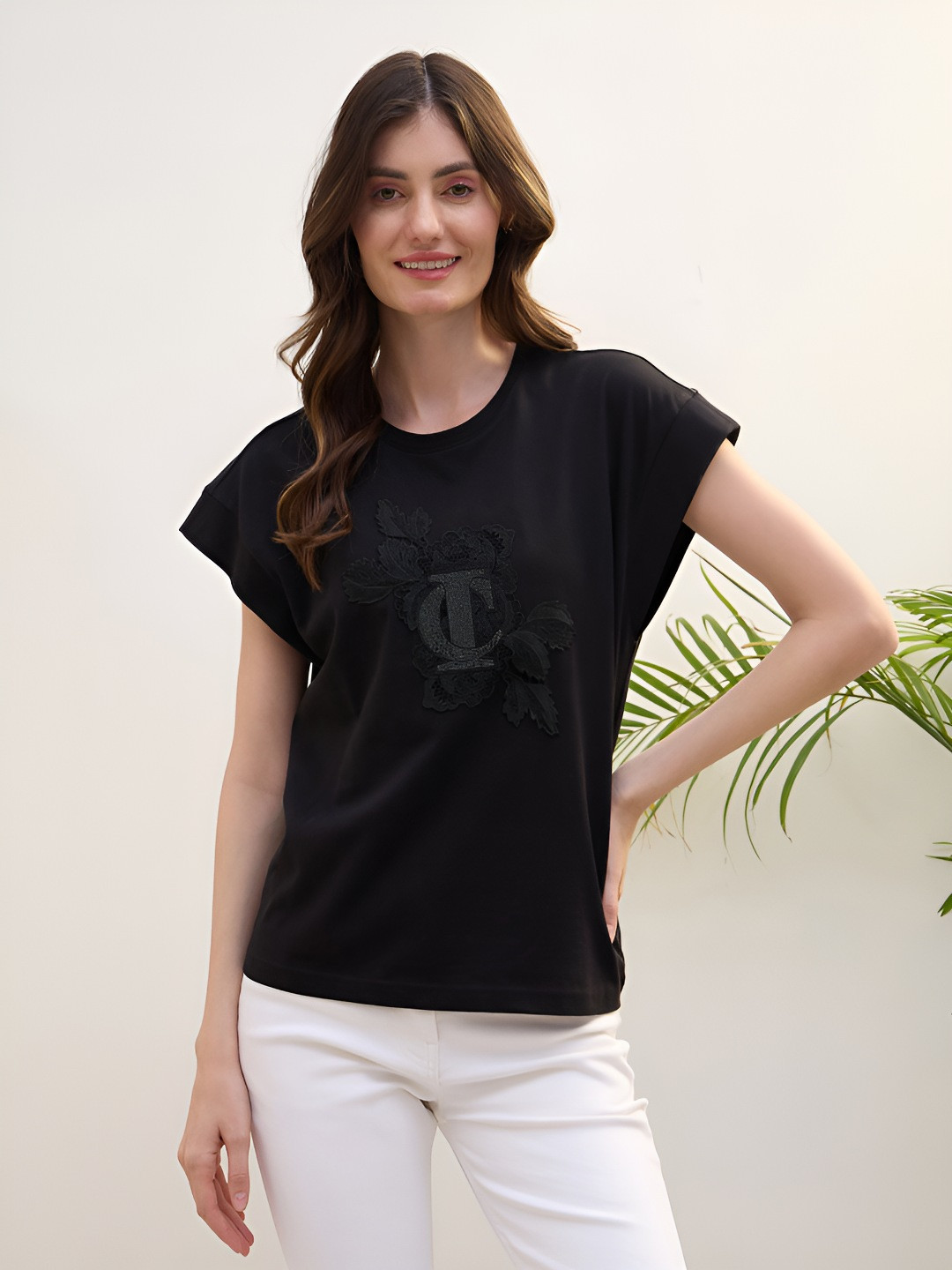 Iconic Women Extended Sleeves Pure Cotton T-shirt