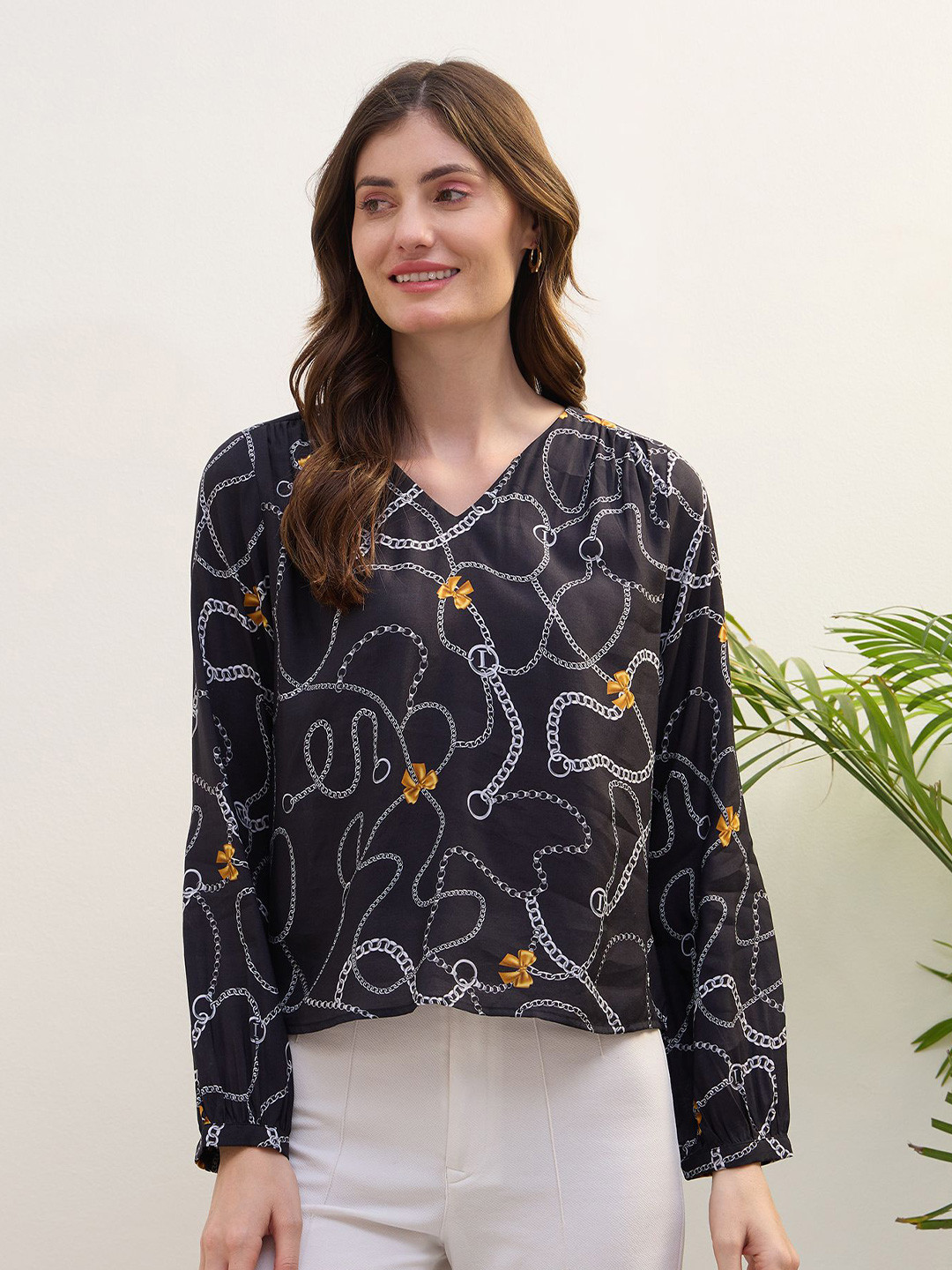 Iconic Women Print Pure Cotton A-Line Top