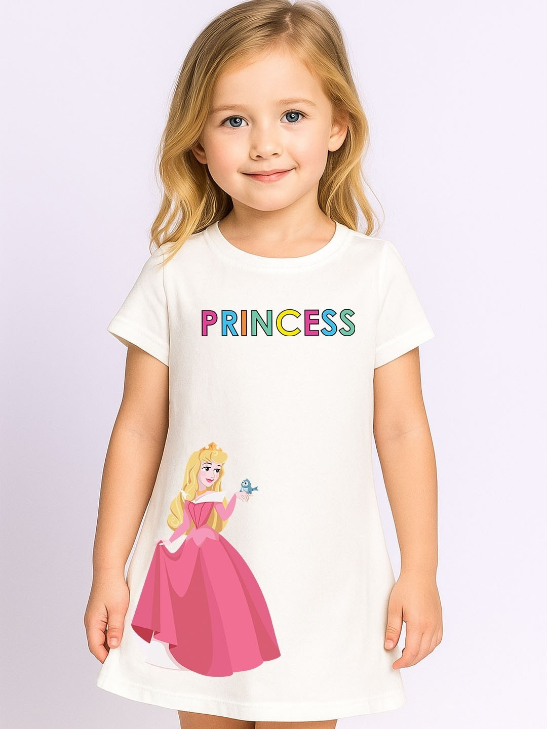 YK Disney Sleeping Beauty Printed A-Line Dress