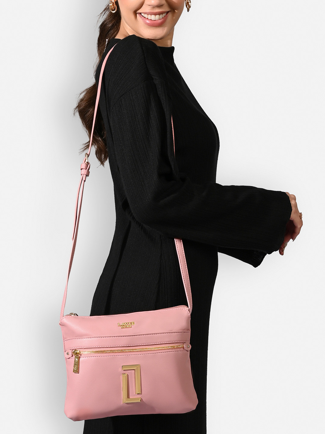 LAVIE LUXE Women Quick25 Solid Baguette Sling Bag