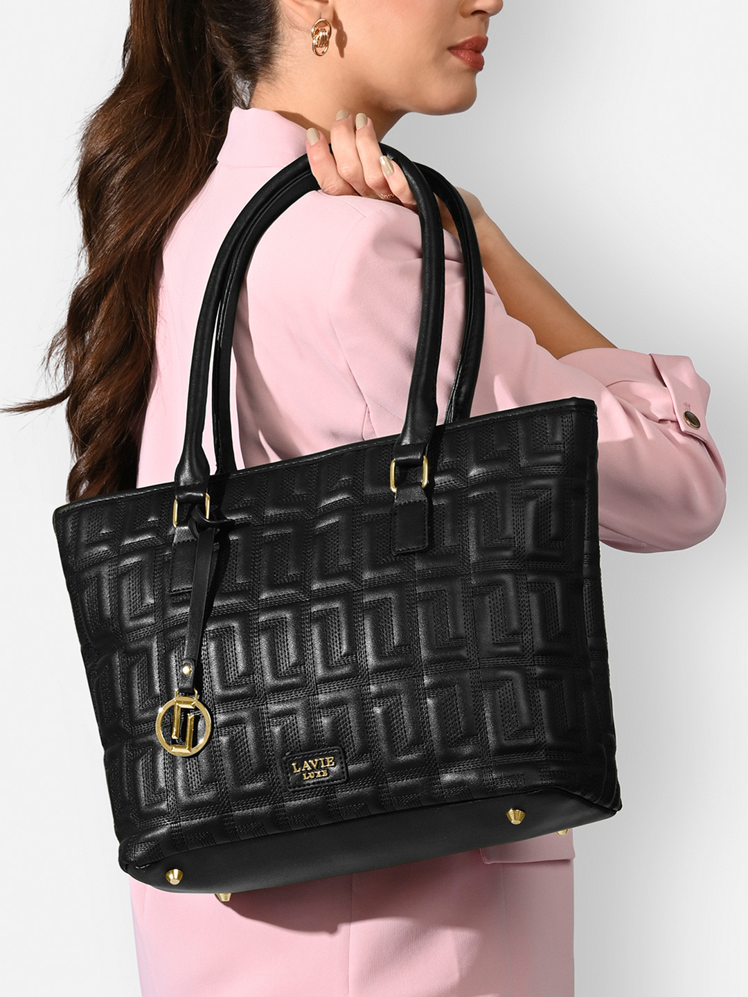 LAVIE LUXE Jerry25 Pro Women Quilted Structured Large Laptop Handbag