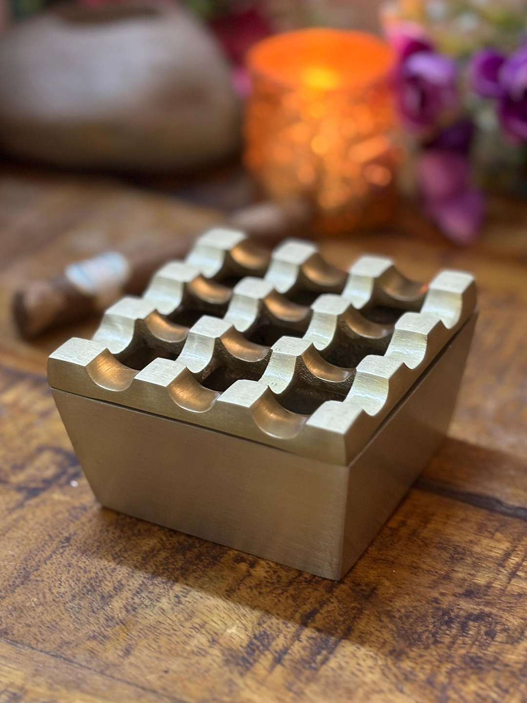 PURI Gold-Toned Single Brass Ash Trays