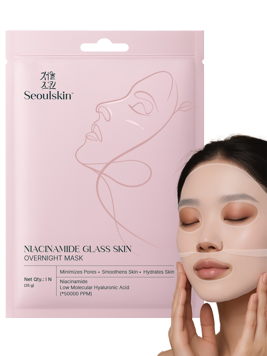 SEOULSKIN Niacinamide Glass Skin Overnight Face Mask Sheet For Glowing Skin