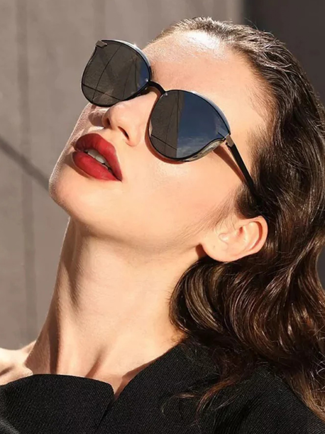 First Lens Unisex Square Sunglasses with Polarised and UV Protected Lens 100072-Black