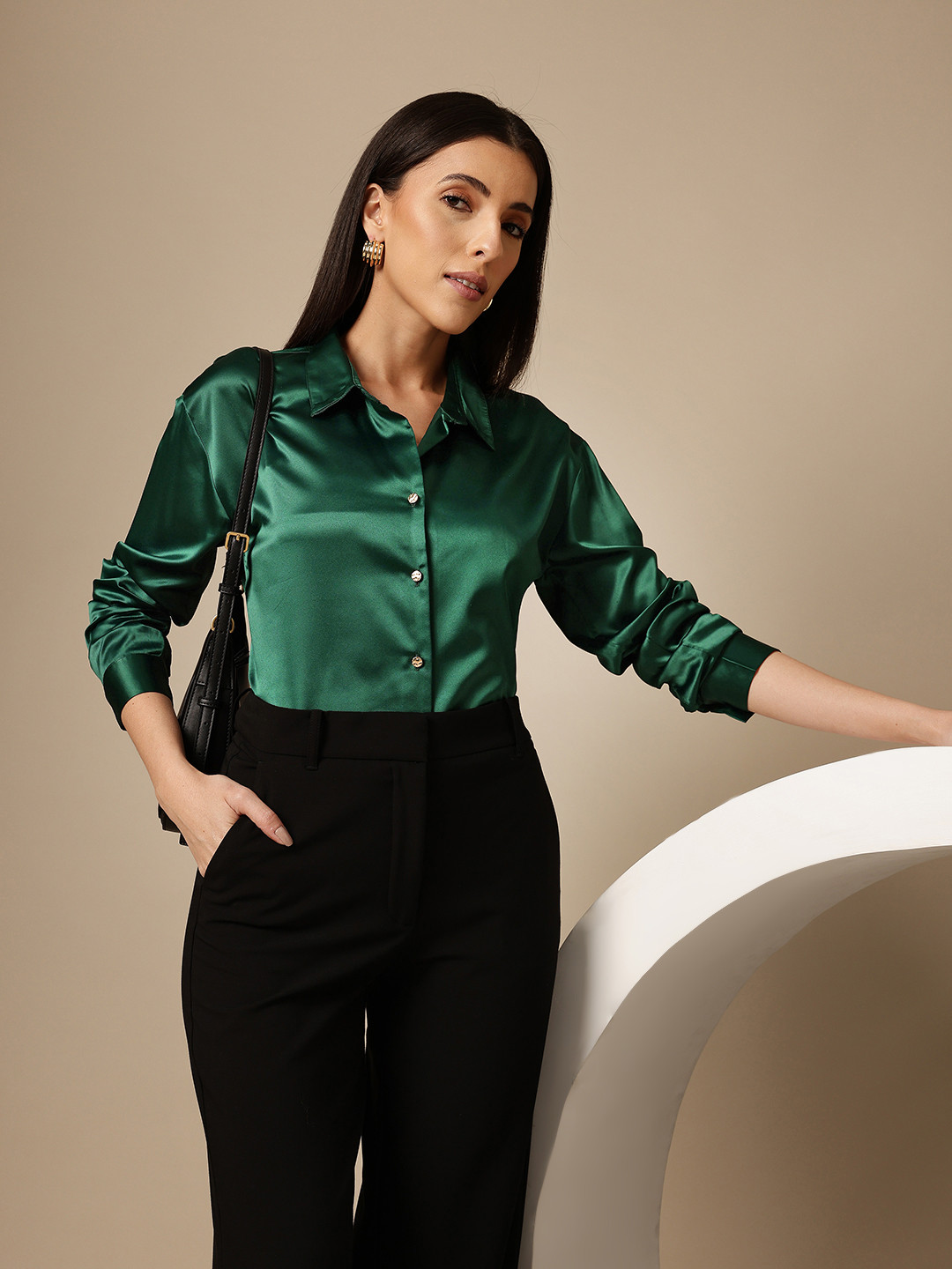 Chemistry Relaxed Fit Satin Casual Shirt