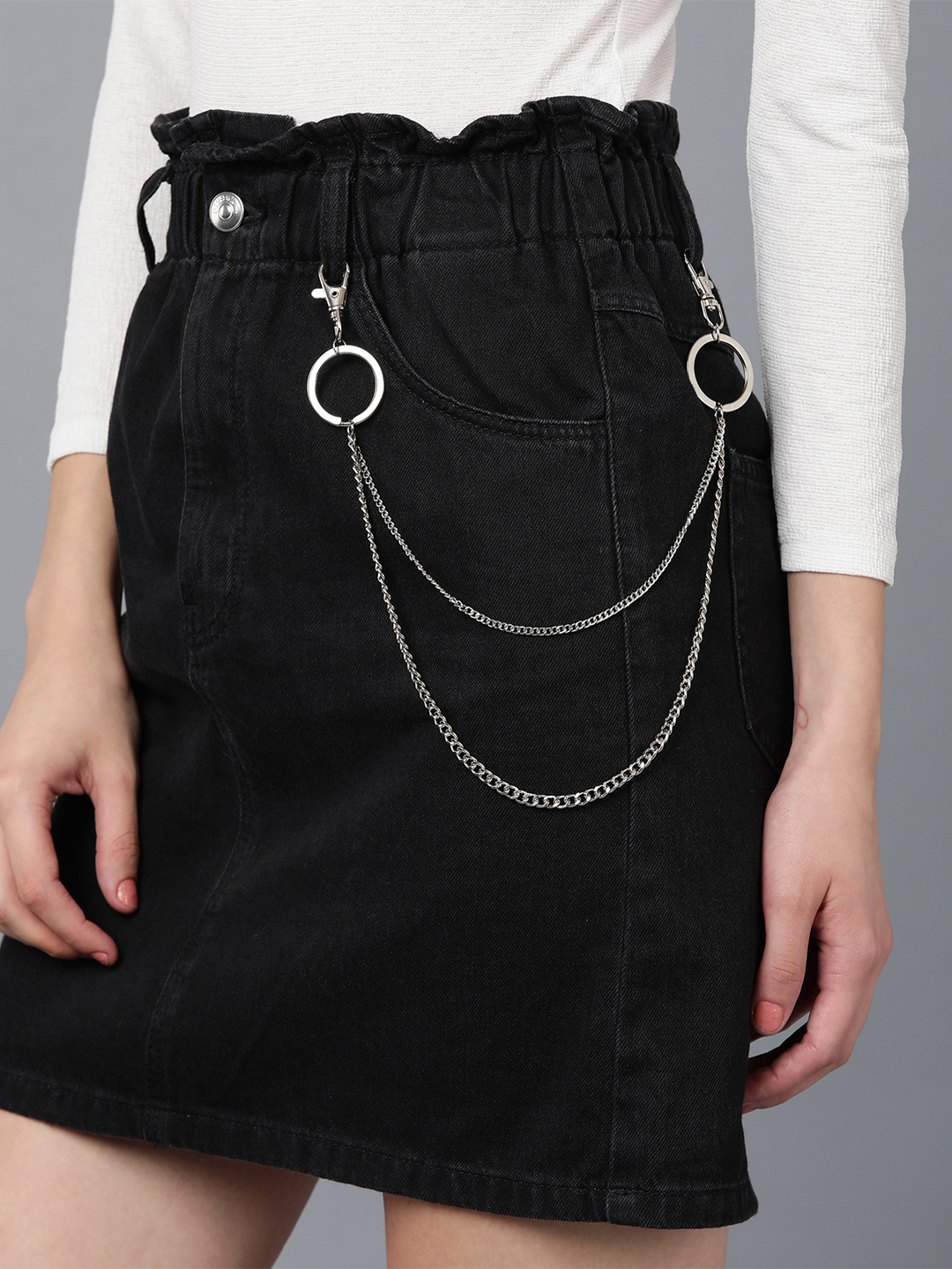Its 4 You Unisex Silver-Plated Two Layer Side Pants Chain