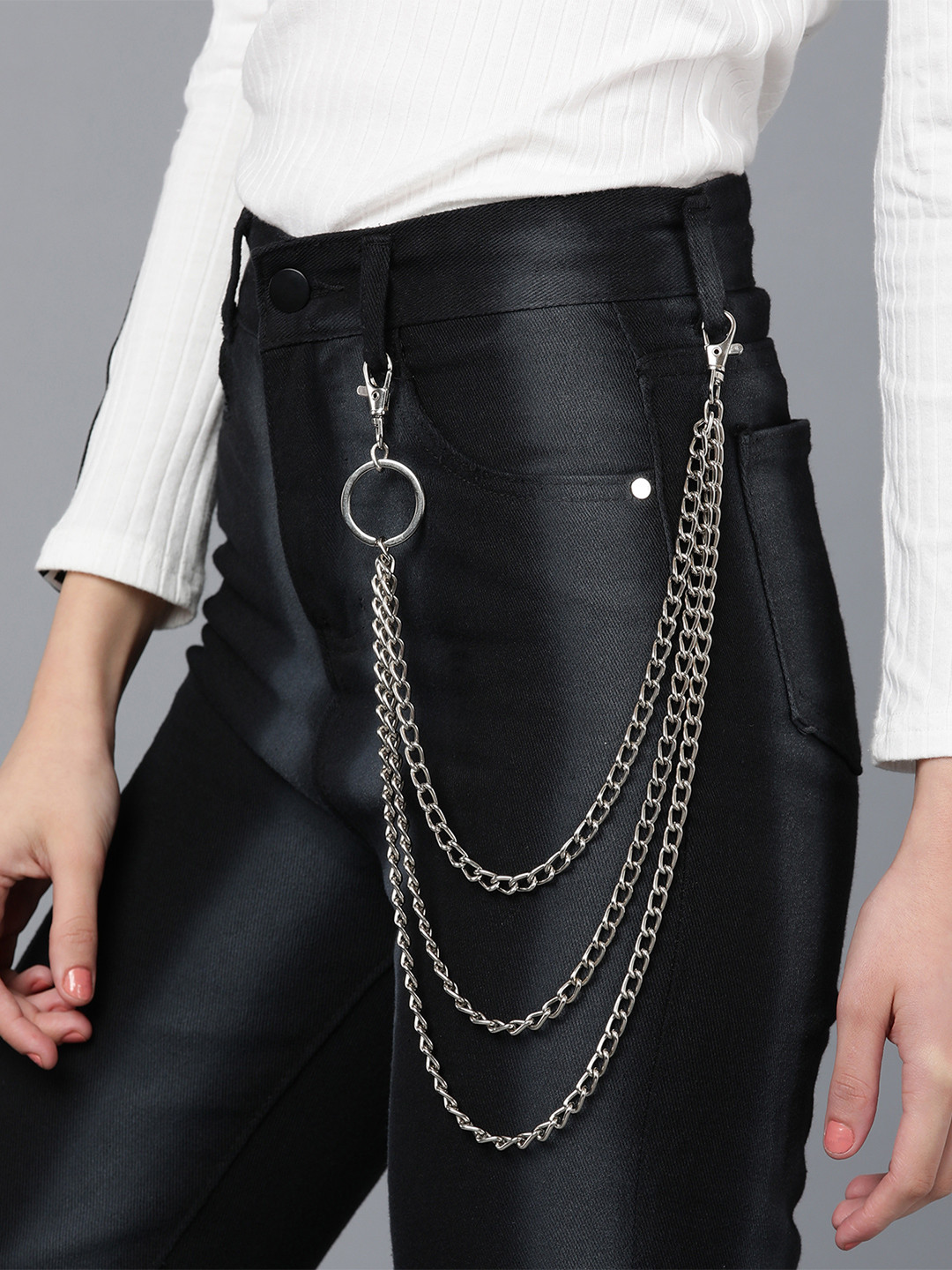 Its 4 You Unisex Silver-Plated Gothic Punk Wallet Side Pants Chain
