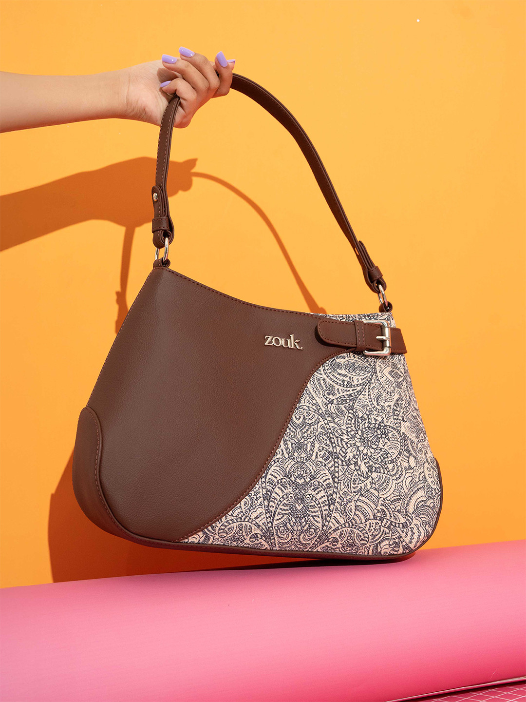 Alt by Zouk  Ira Colaba Shirin Textured Structured Handheld Bag