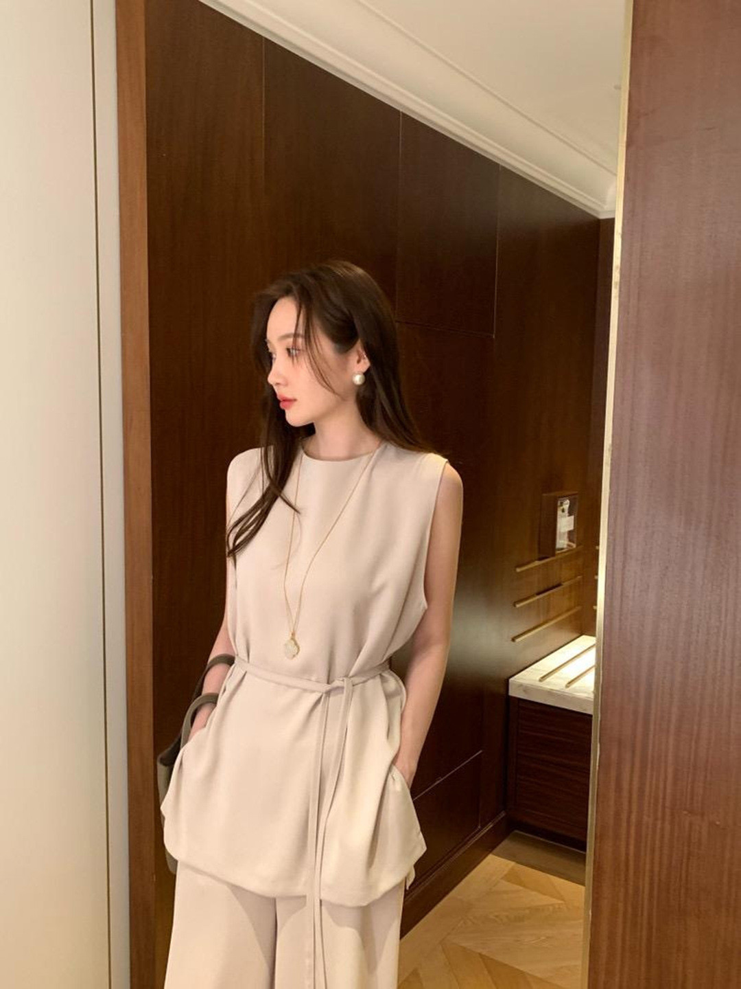 Miss Mosa By Akanksha  Beige Dacey Statement Coord Set