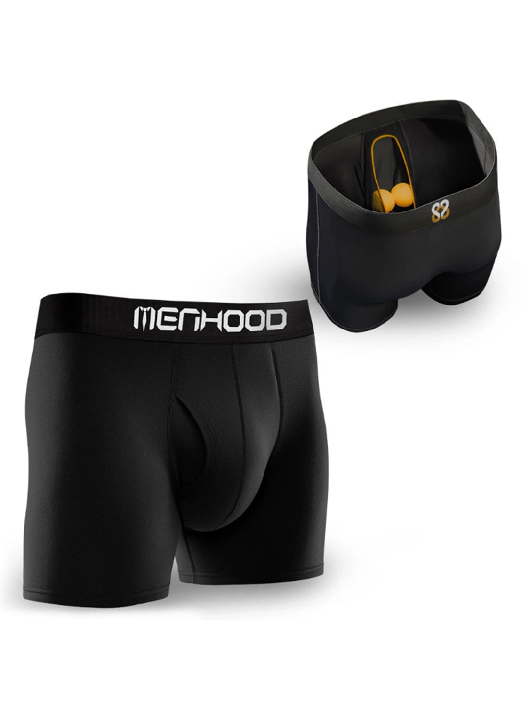 MENHOOD Pack Of 2 Mid-Rise Trunk MEN-KAN-BRI-S-2-Black