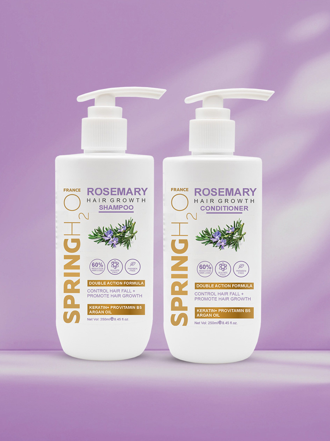 Spring H2O Set Of 2 Rosemary Anti Hair Fall Shampoo & Conditioner - 250 ml Each