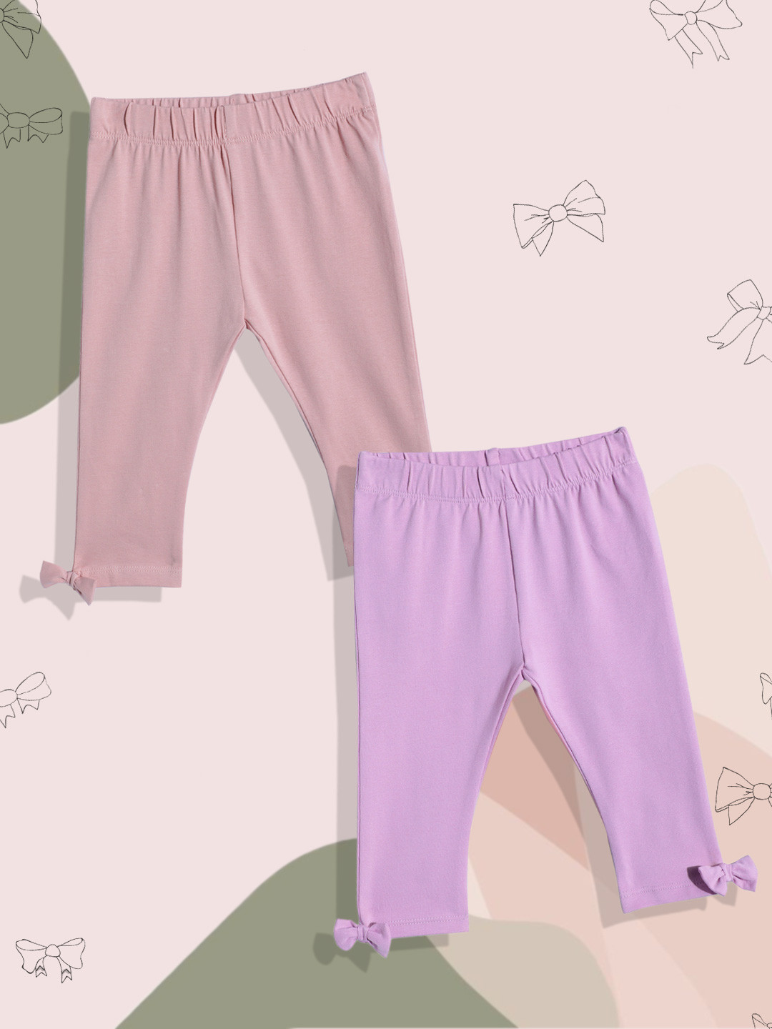 mothercare Girls Pack Of 2 Leggings With Bow Detail