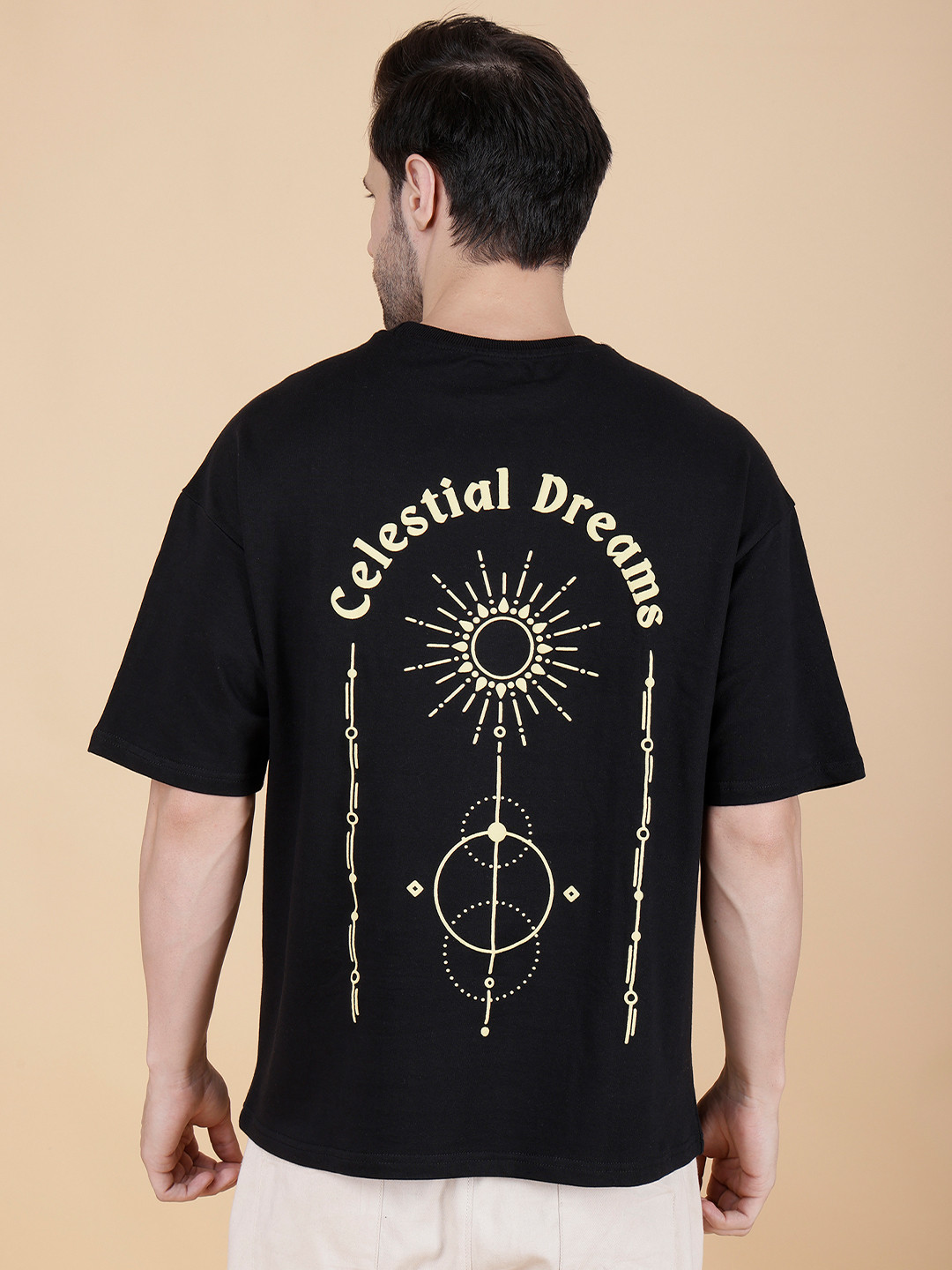 Hash and Dash Men Typography Printed Raw Edge T-shirt