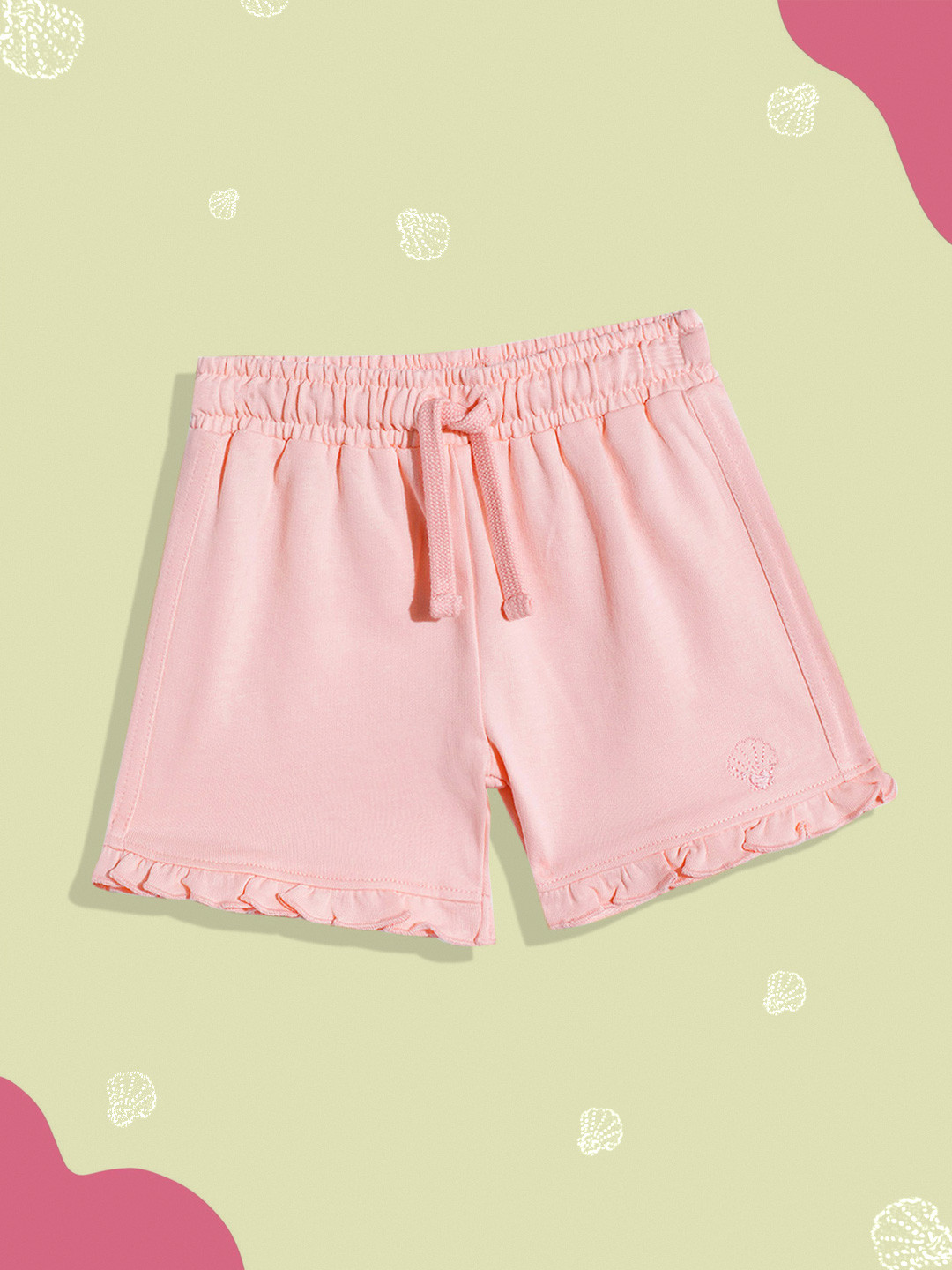 mothercare Girls Solid Ruffle Detail Shorts