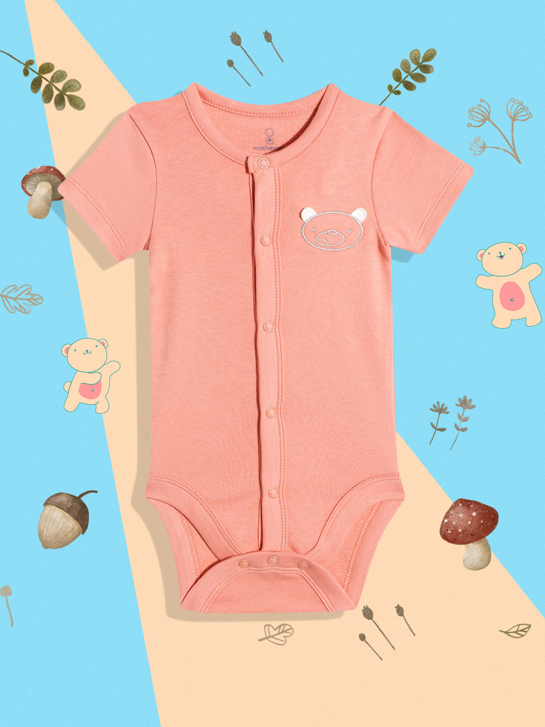 Buy mothercare Infant Boys Teddy Face Printed Bodysuit Bodysuit