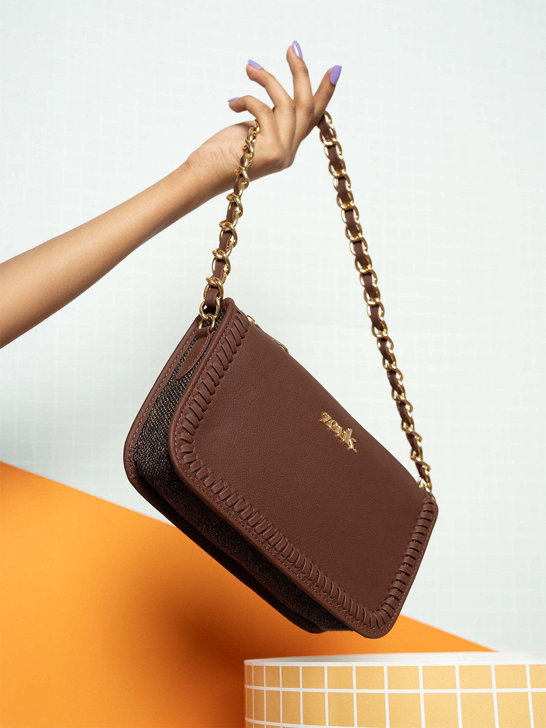 Alt by Zouk  Bristel Printed Baguette Handheld Bag