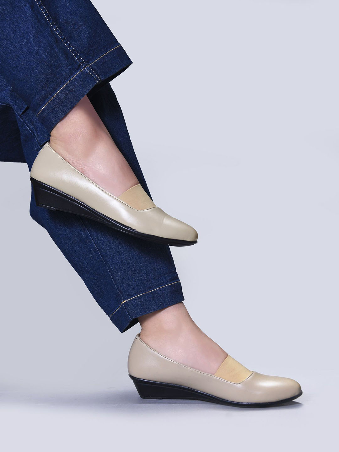 TRYME Women Casual Wedges Heel Slip On Belly