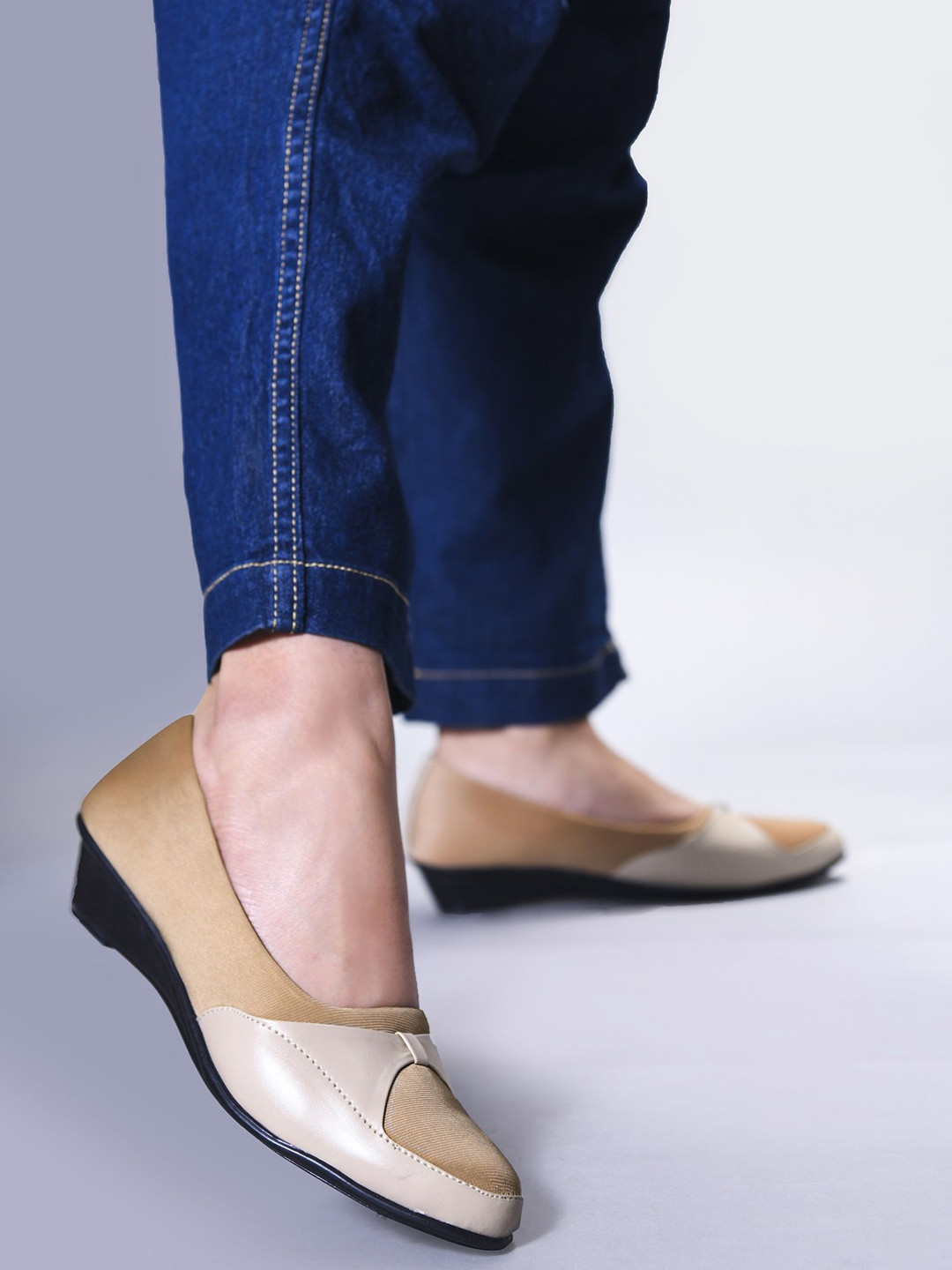 TRYME Women Round Toe Wedge Pumps