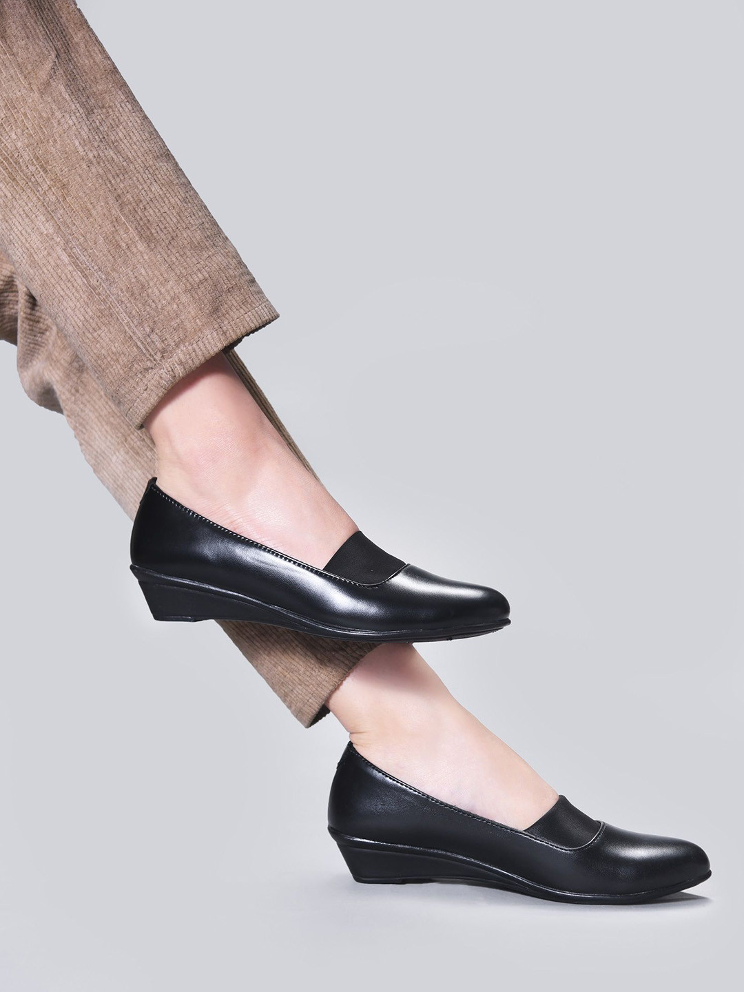 TRYME Women Lightweight Trending Casual l Slip On Wedge Pumps