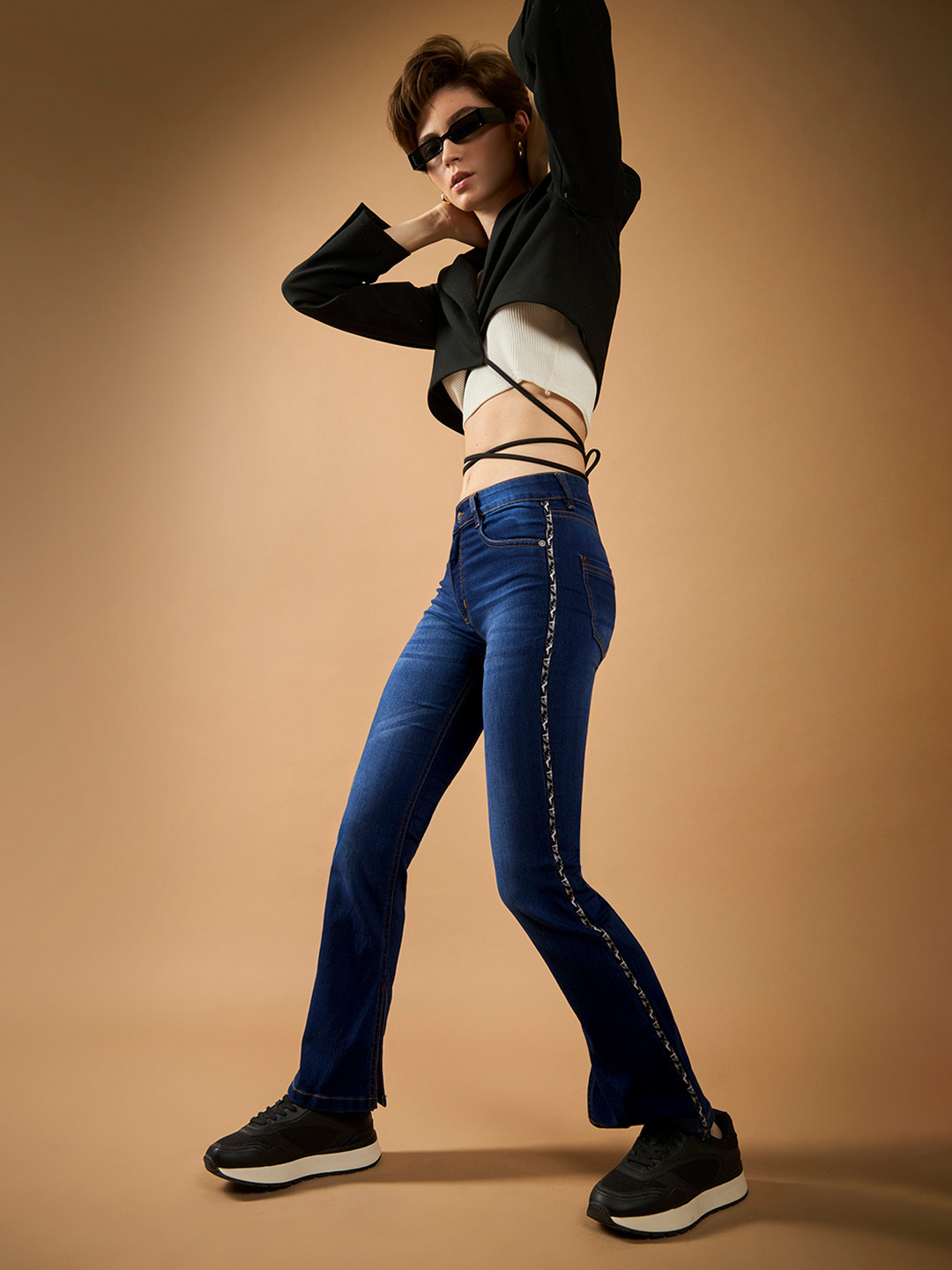 the Roadster Lifestyle Co Aurora Allure Twill Mid Rise Bootcut Jeans