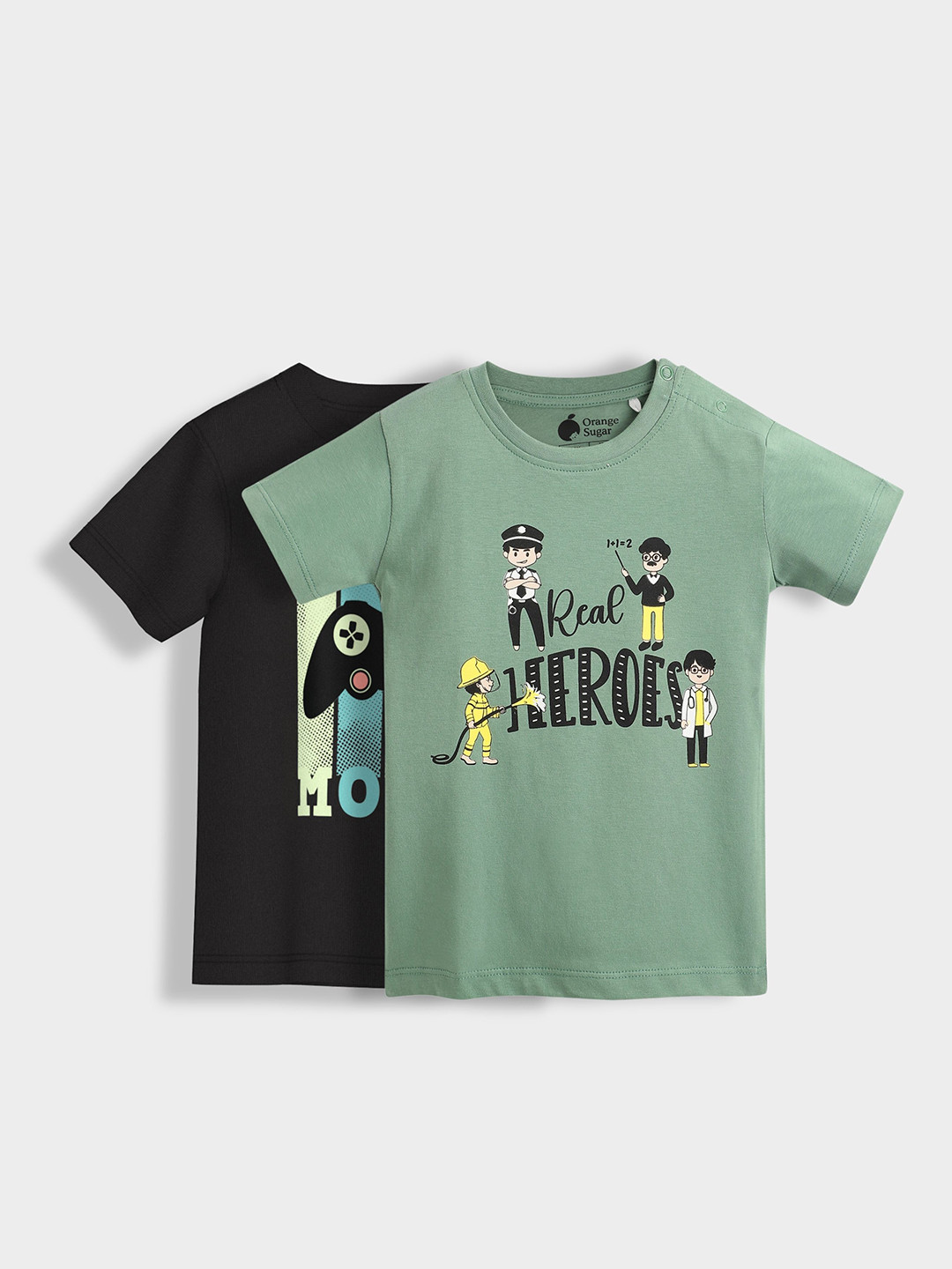 Orange Sugar Kids 2 Printed Applique T-shirt