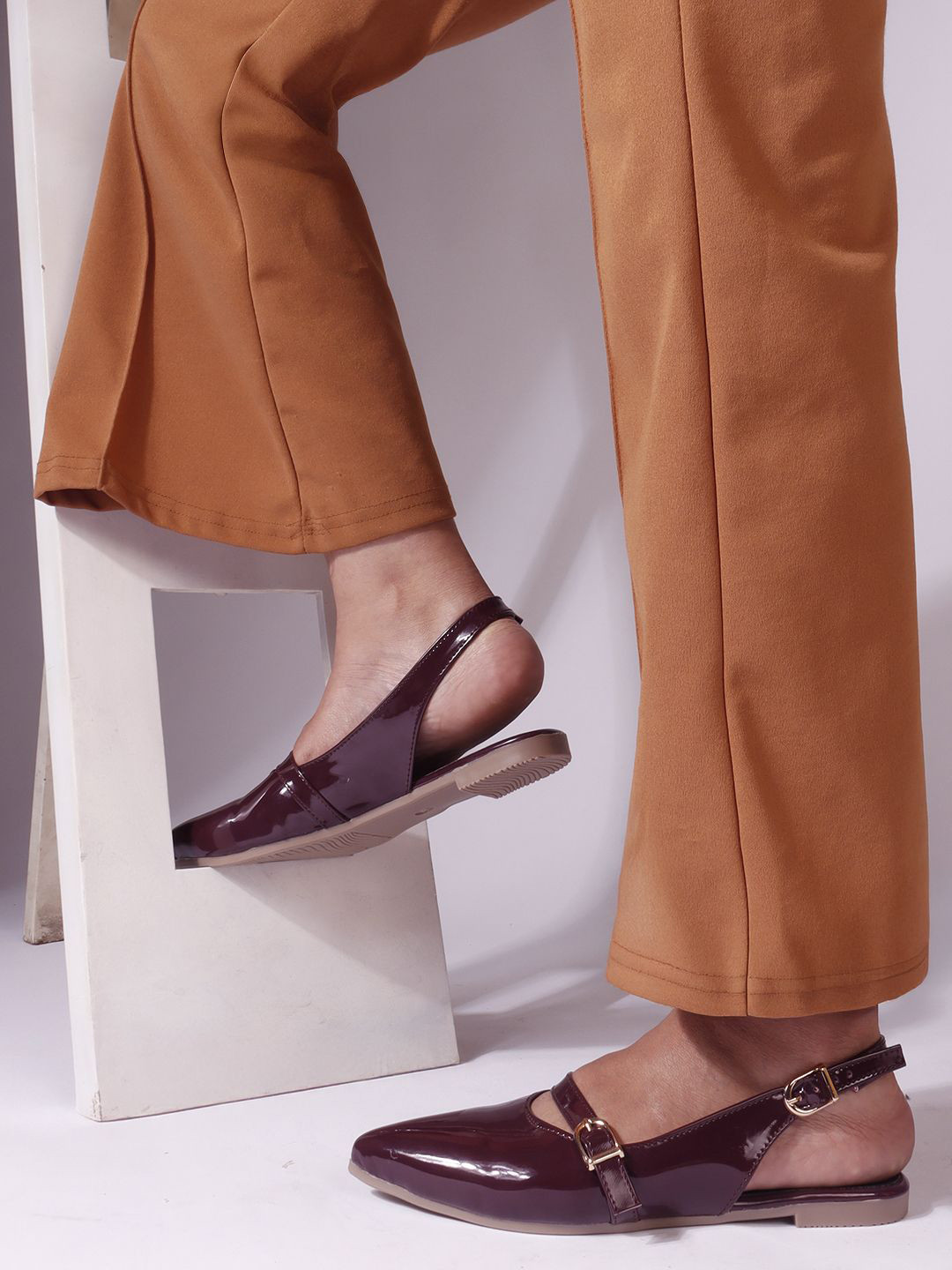TRYME Women Pointed Toe Flats with Buckles