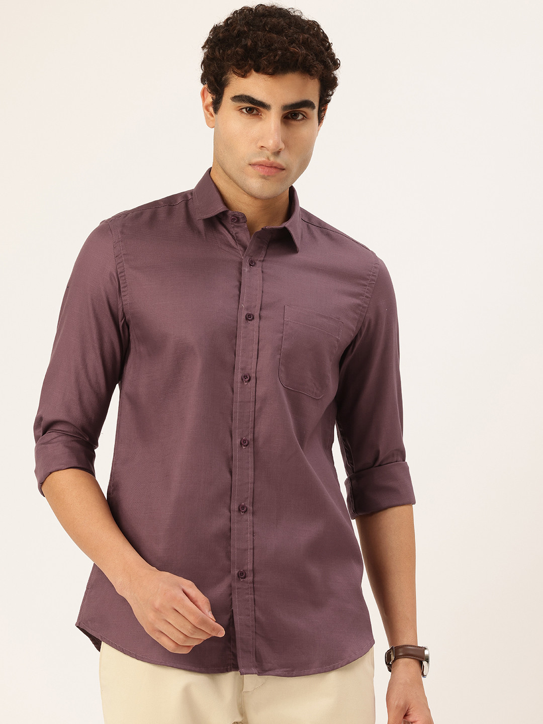 Integriti Self-Design Slim Fit Casual Shirt