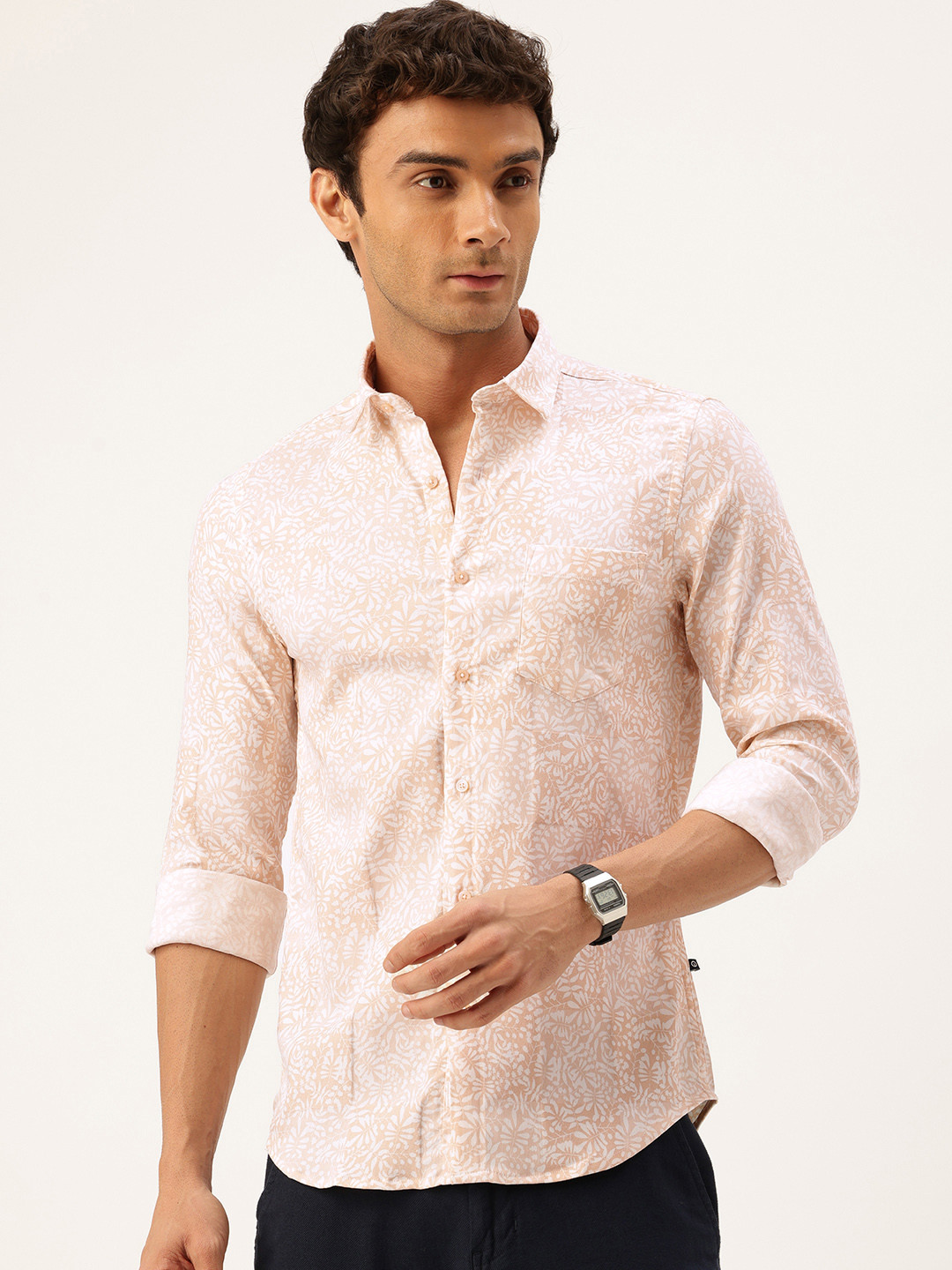 Integriti Pure Cotton Slim Fit Tropical Printed Casual Shirt