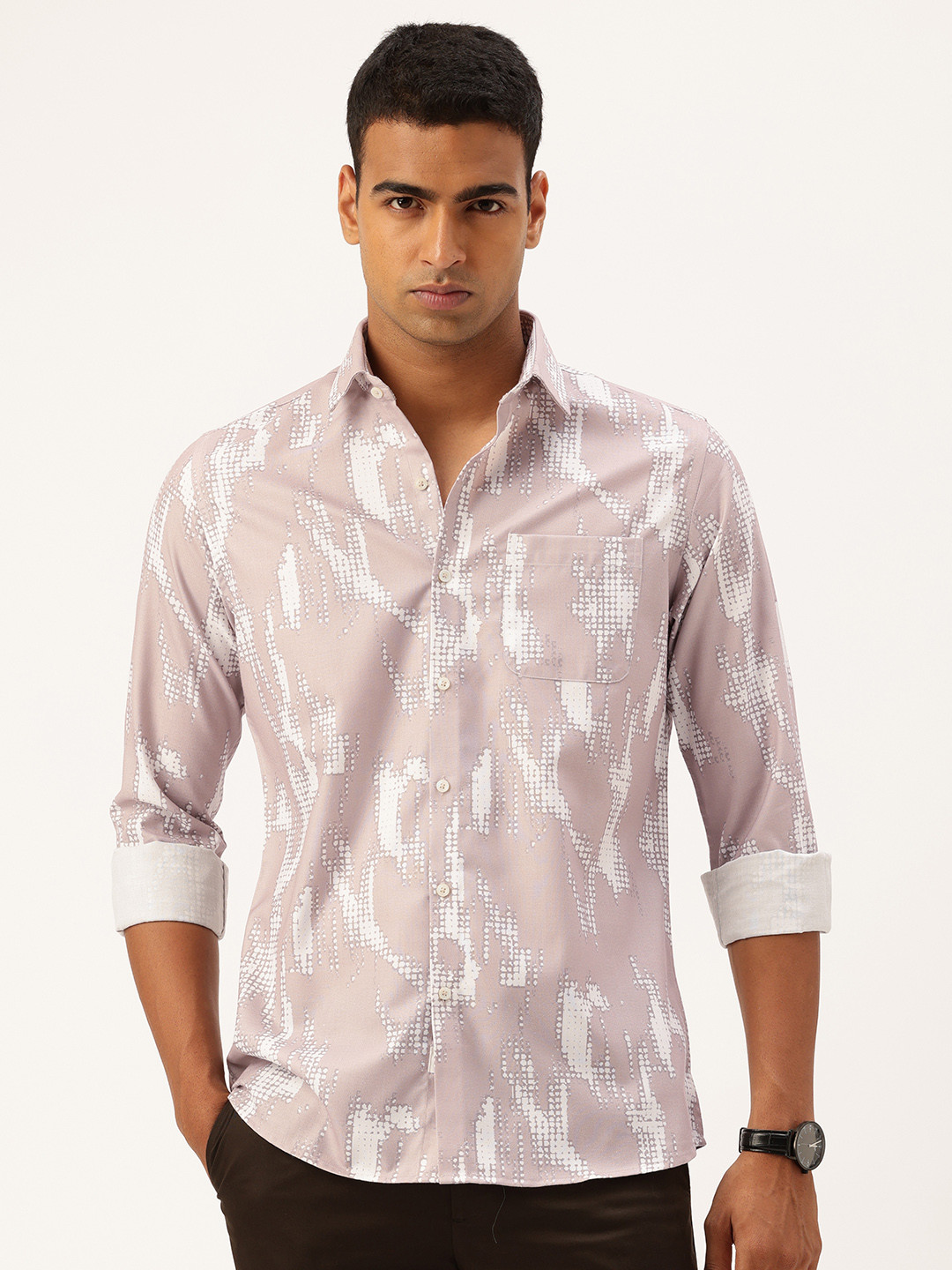 Integriti Slim Fit Abstract Printed Casual Shirt