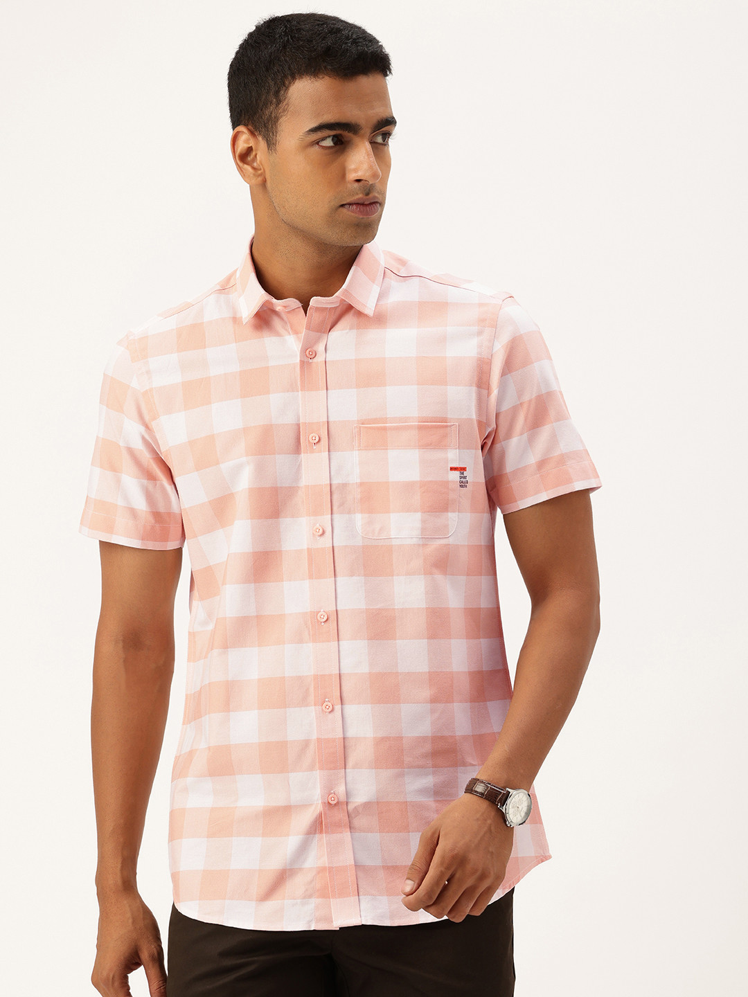 Integriti Slim Fit Buffalo Checks Pure Cotton Casual Shirt