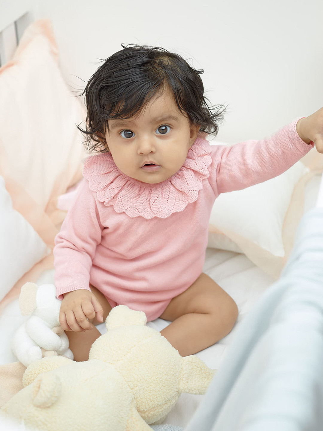 THE BABY TRUNK Infants Pink Knitted Bodysuit