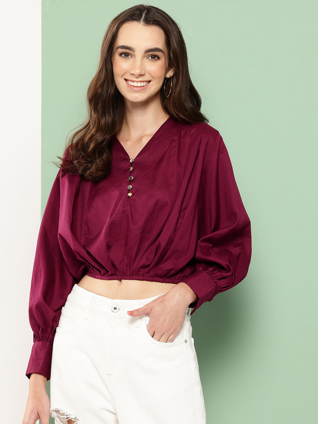 Killer Cotton Blouson Crop Top