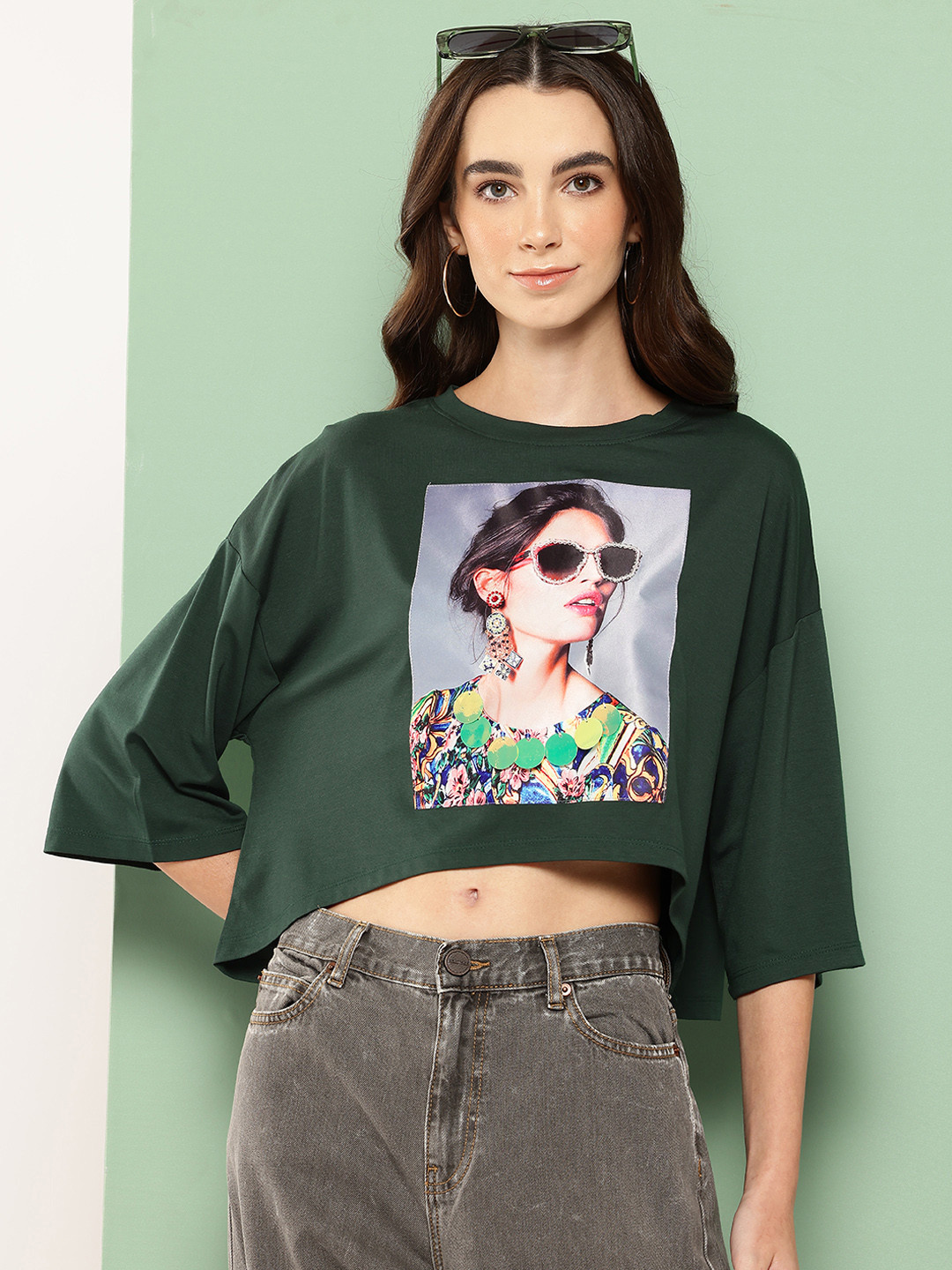 Killer Graphic Printed Embellished Drop-Shoulder Sleeves Boxy Fit T-shirt