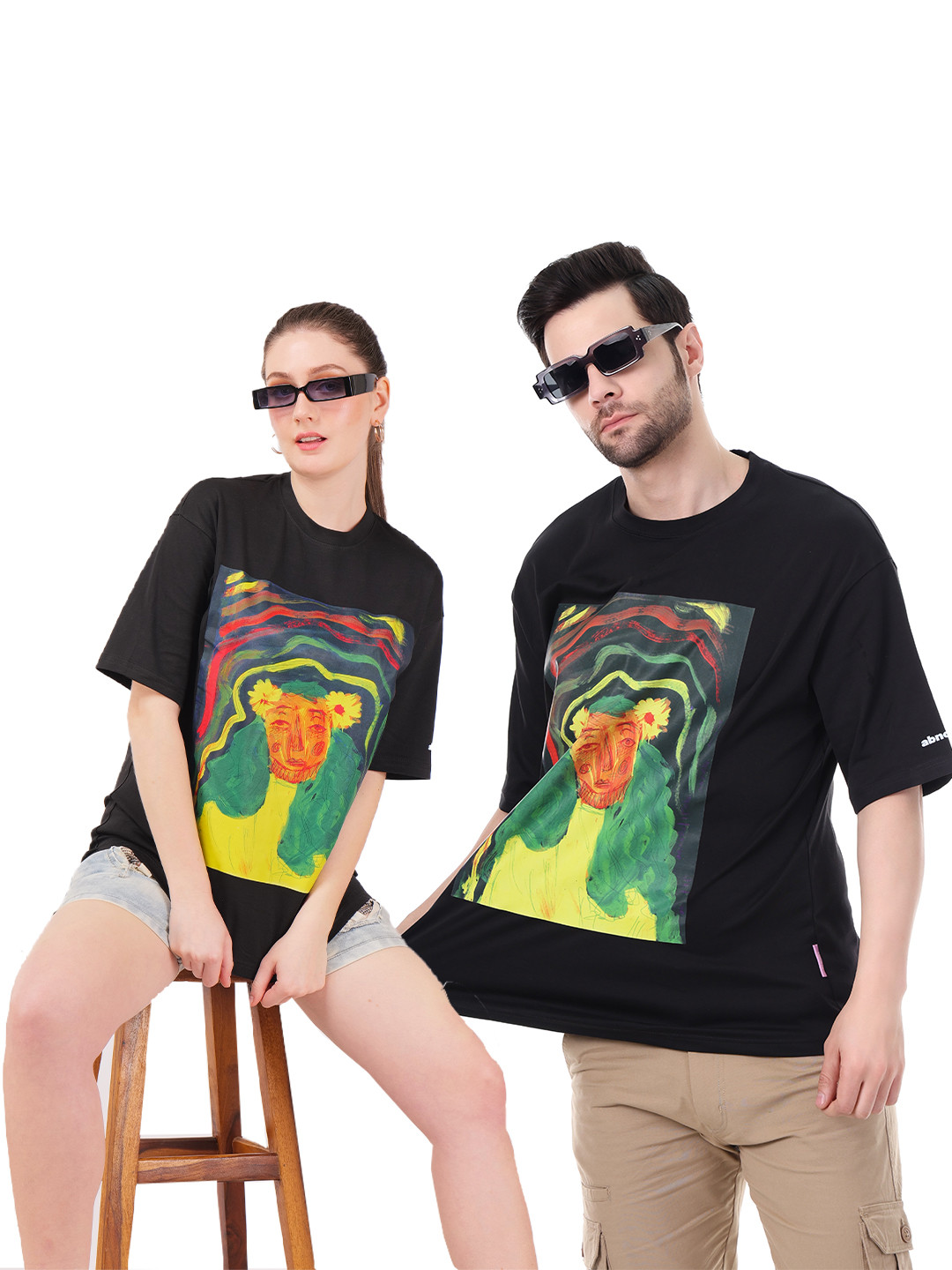 abnorml. Unisex Straight Outta Gallery Printed Drop-Shoulder Sleeves Oversized T-shirt