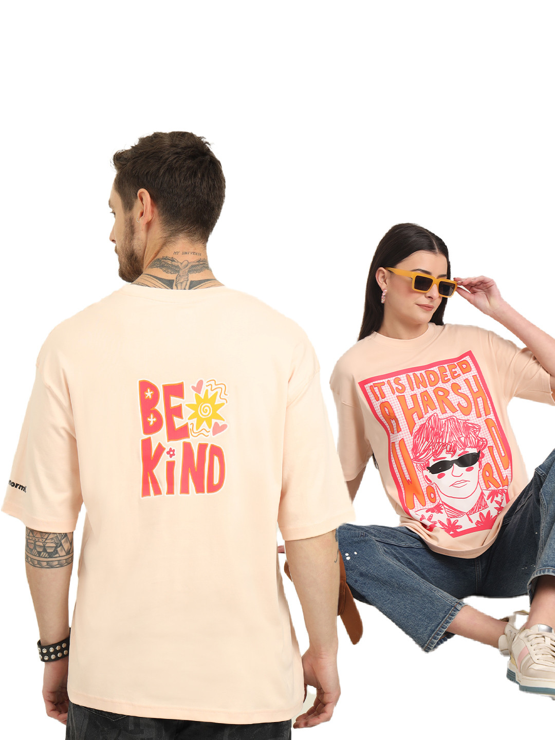 abnorml. Unisex Harshworld Graphic Printed Oversized T-shirt