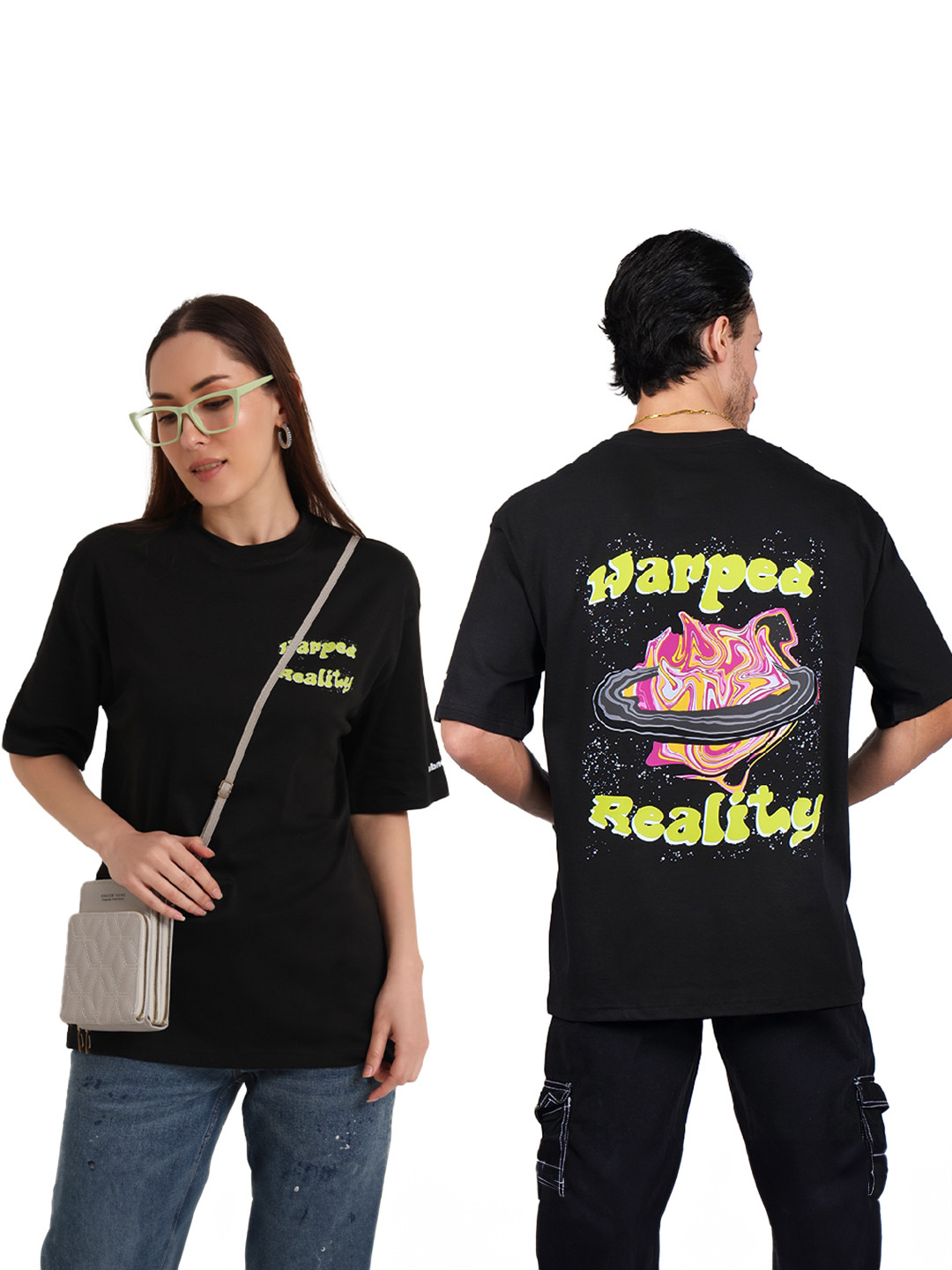 abnorml. Unisex Warped Reality Typography Printed T-shirt