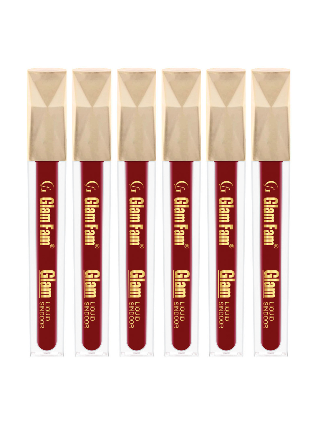 GlamFam Set of 6 Liquid Sindoor-Maroon