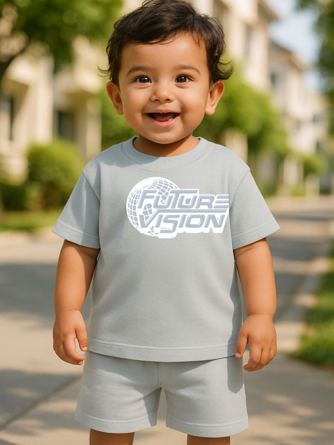 Nap Chief Infants Future Vision Printed Pure Cotton T-Shirt & Cargo Shorts